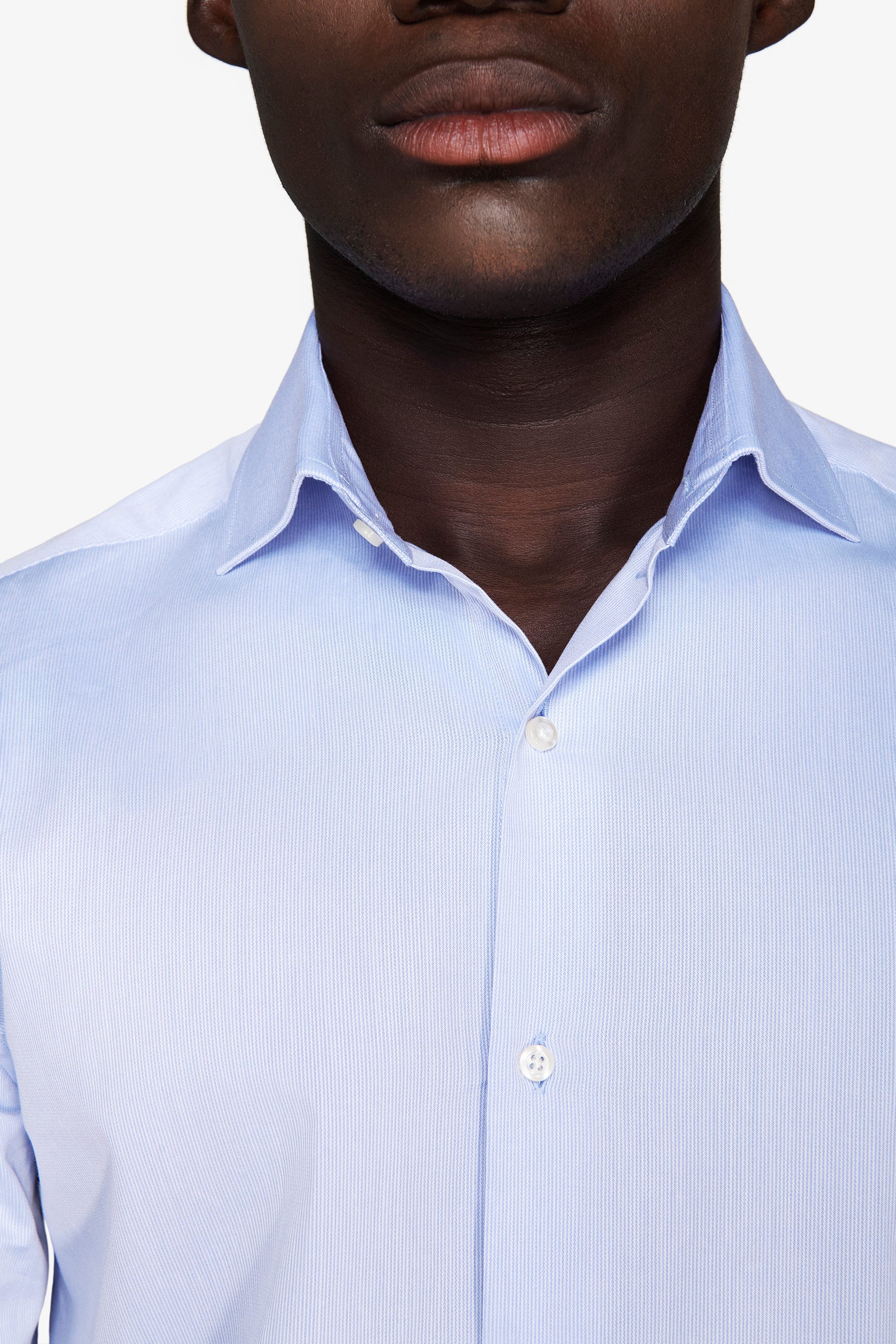 Camicia piquet celeste slim-Dan John
