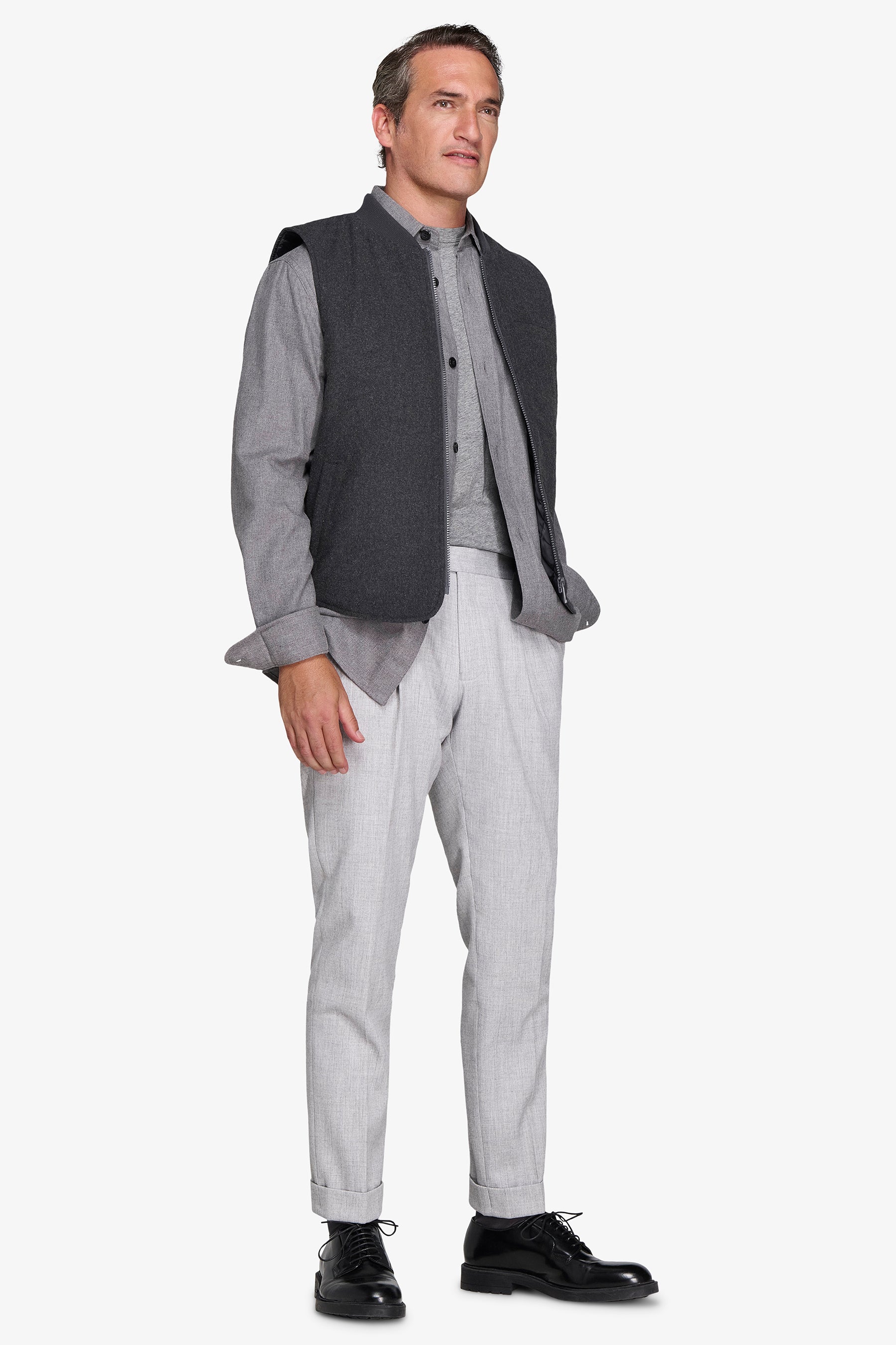 Gilet effetto flanella grigio medio-Dan John