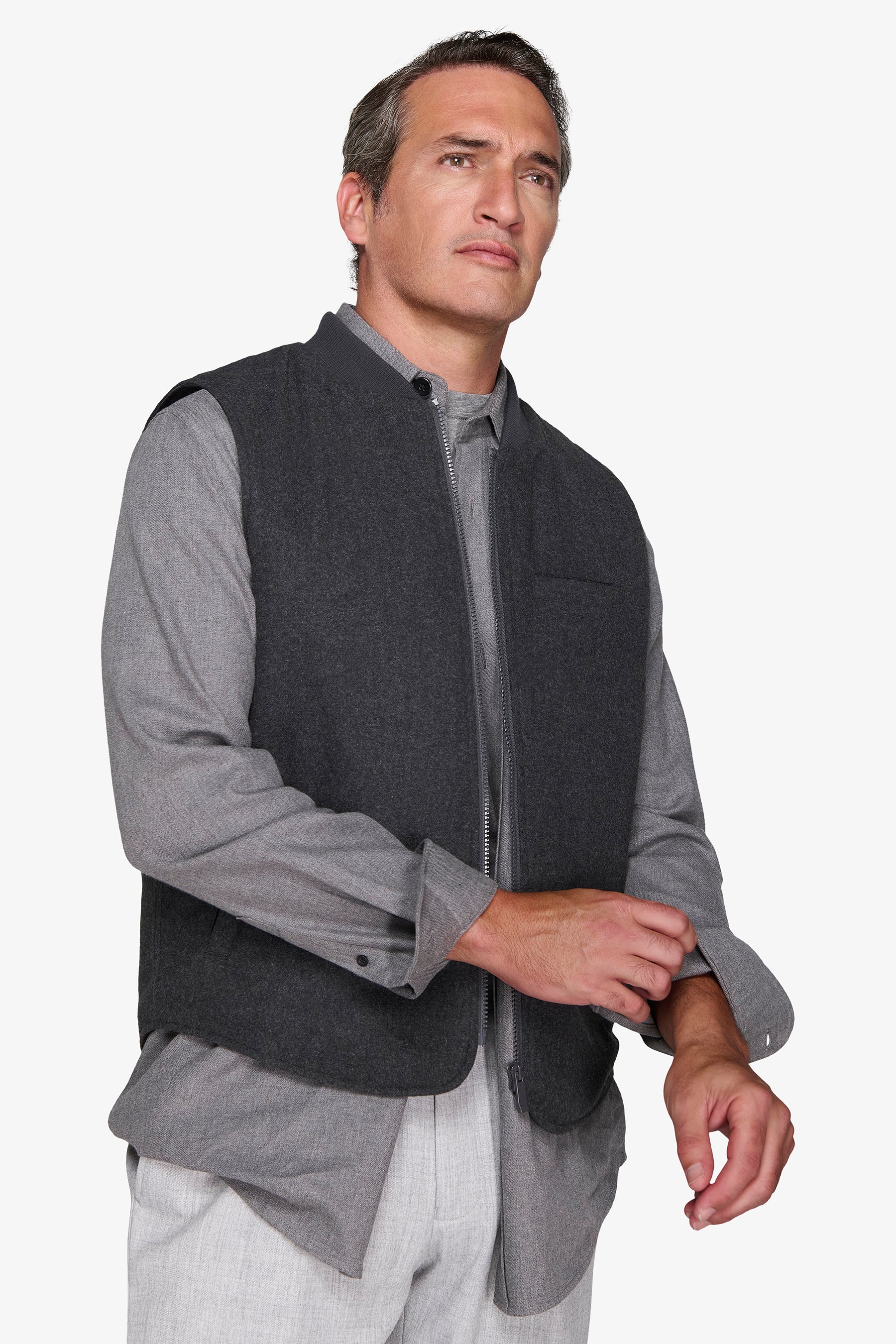 Gilet effetto flanella grigio medio-Dan John