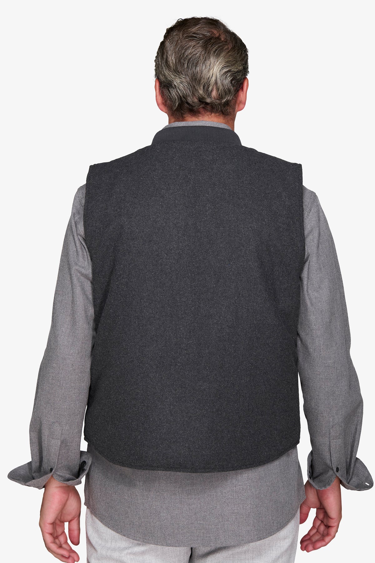 Gilet effetto flanella grigio medio-Dan John