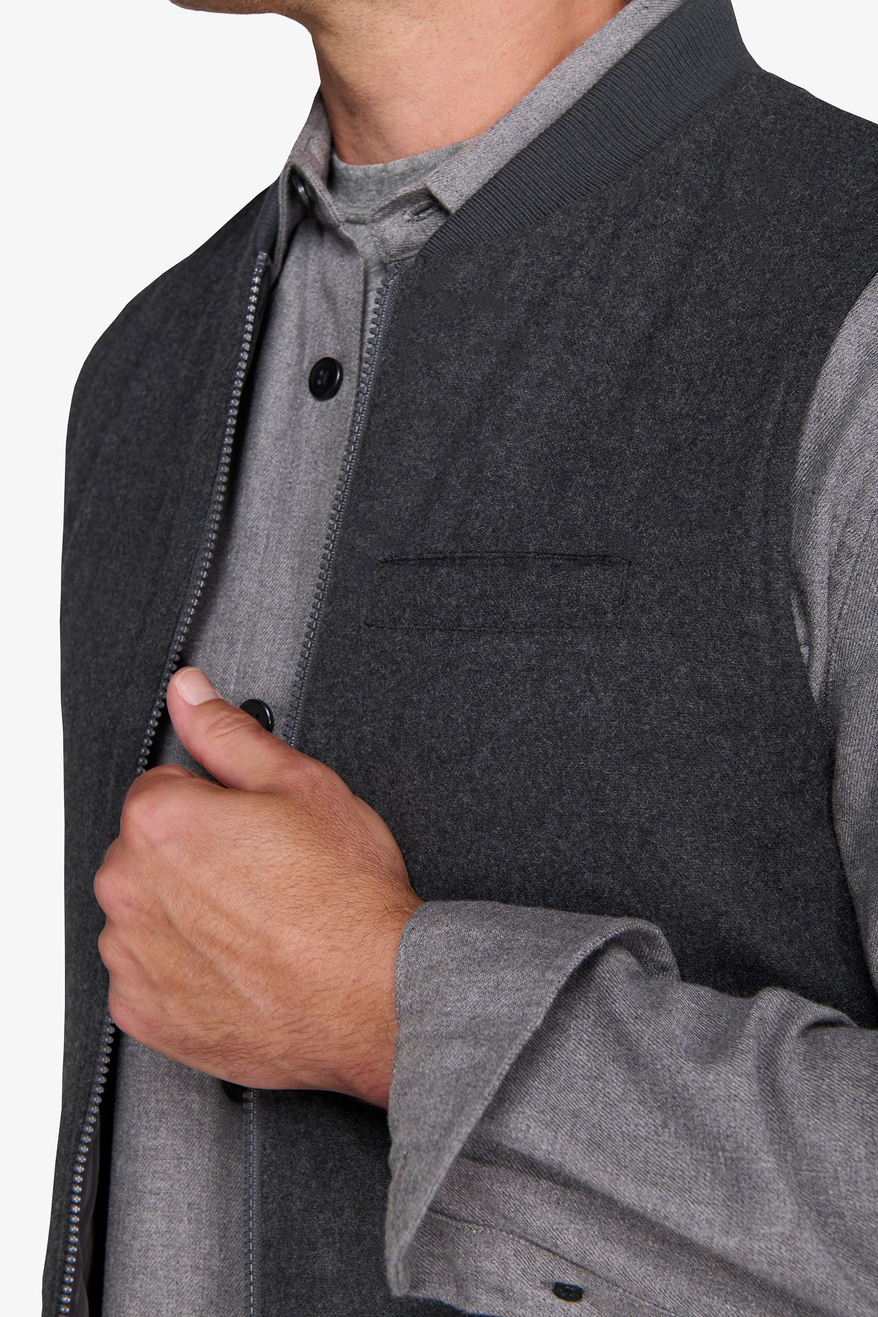 Gilet effetto flanella grigio medio-Dan John