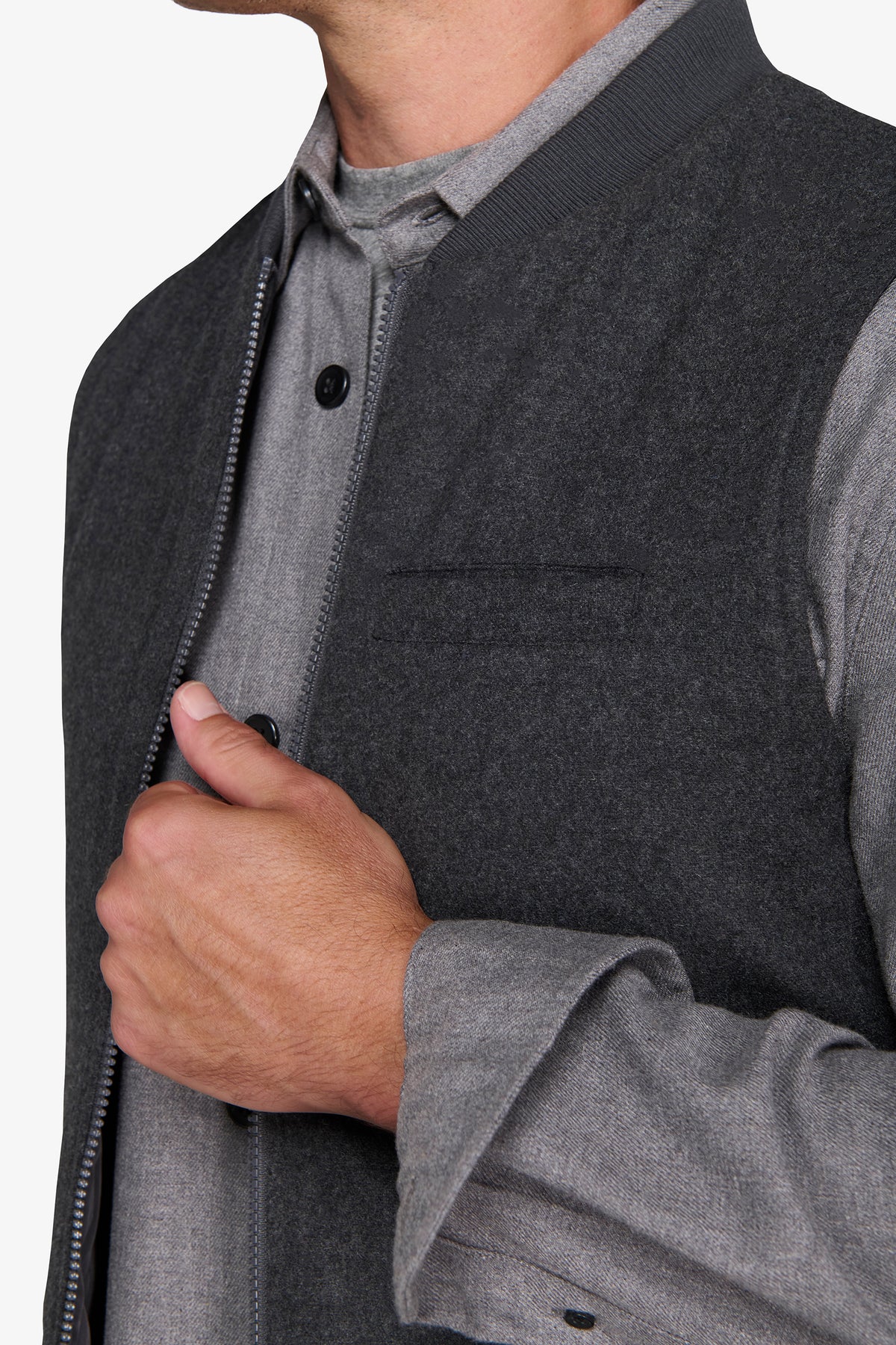 Gilet effetto flanella grigio medio-Dan John