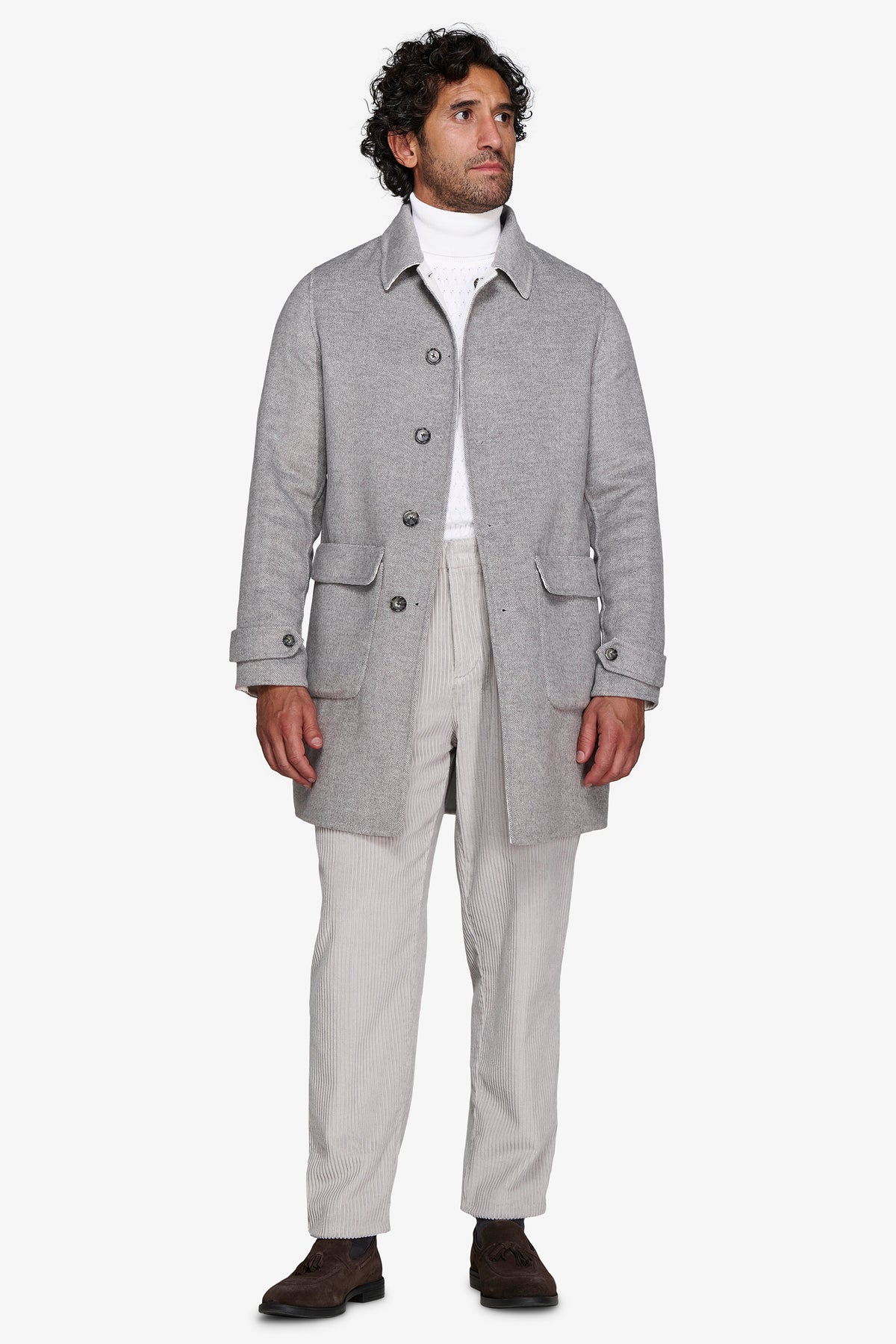 CAPPOTTO REVERSIBILE GRIGIO CHIARO-Dan John