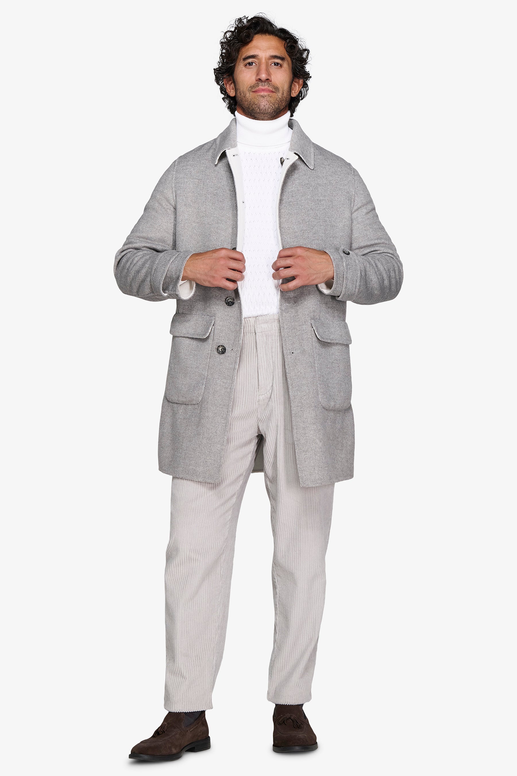 CAPPOTTO REVERSIBILE GRIGIO CHIARO-Dan John
