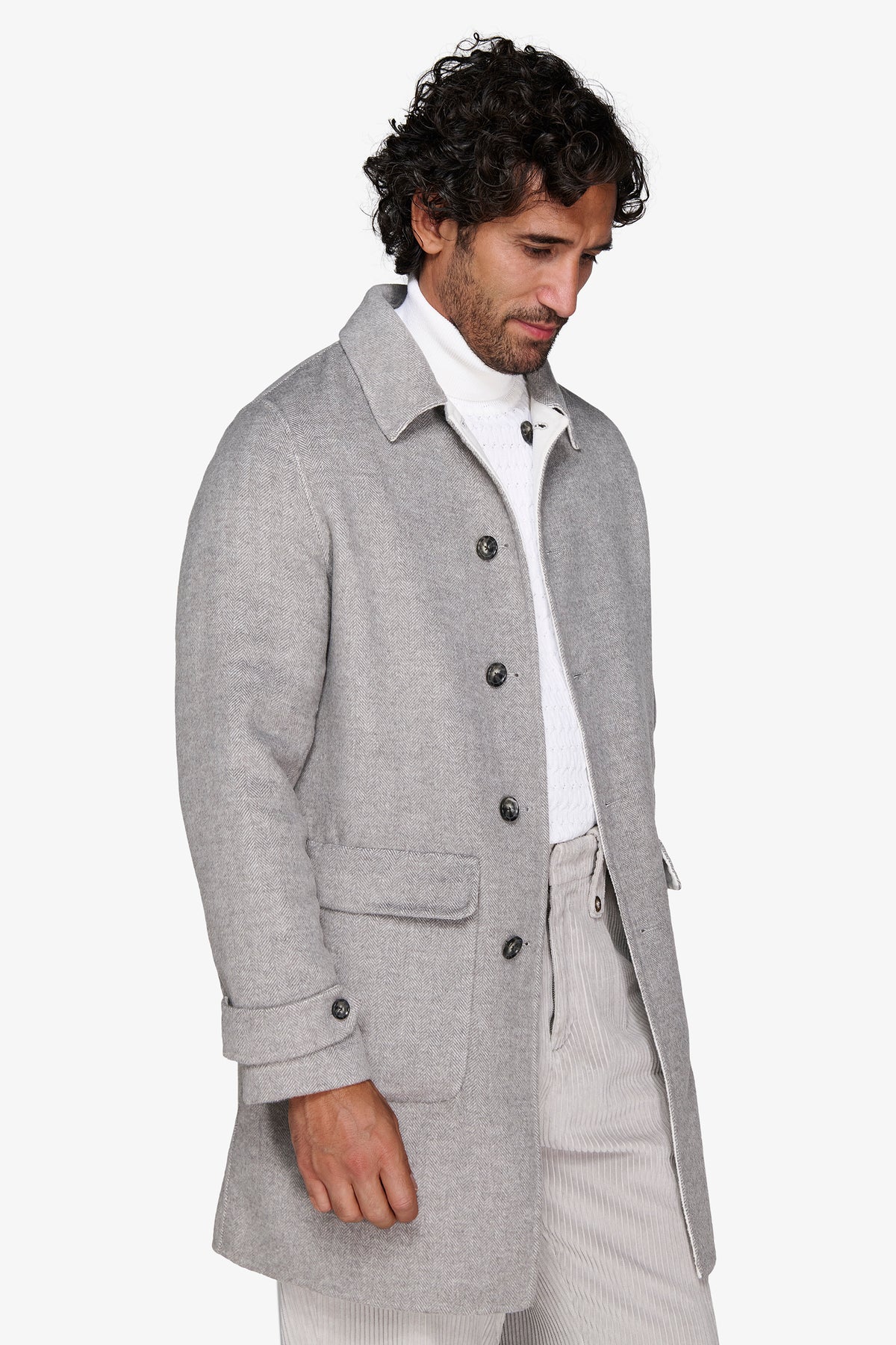 CAPPOTTO REVERSIBILE GRIGIO CHIARO-Dan John