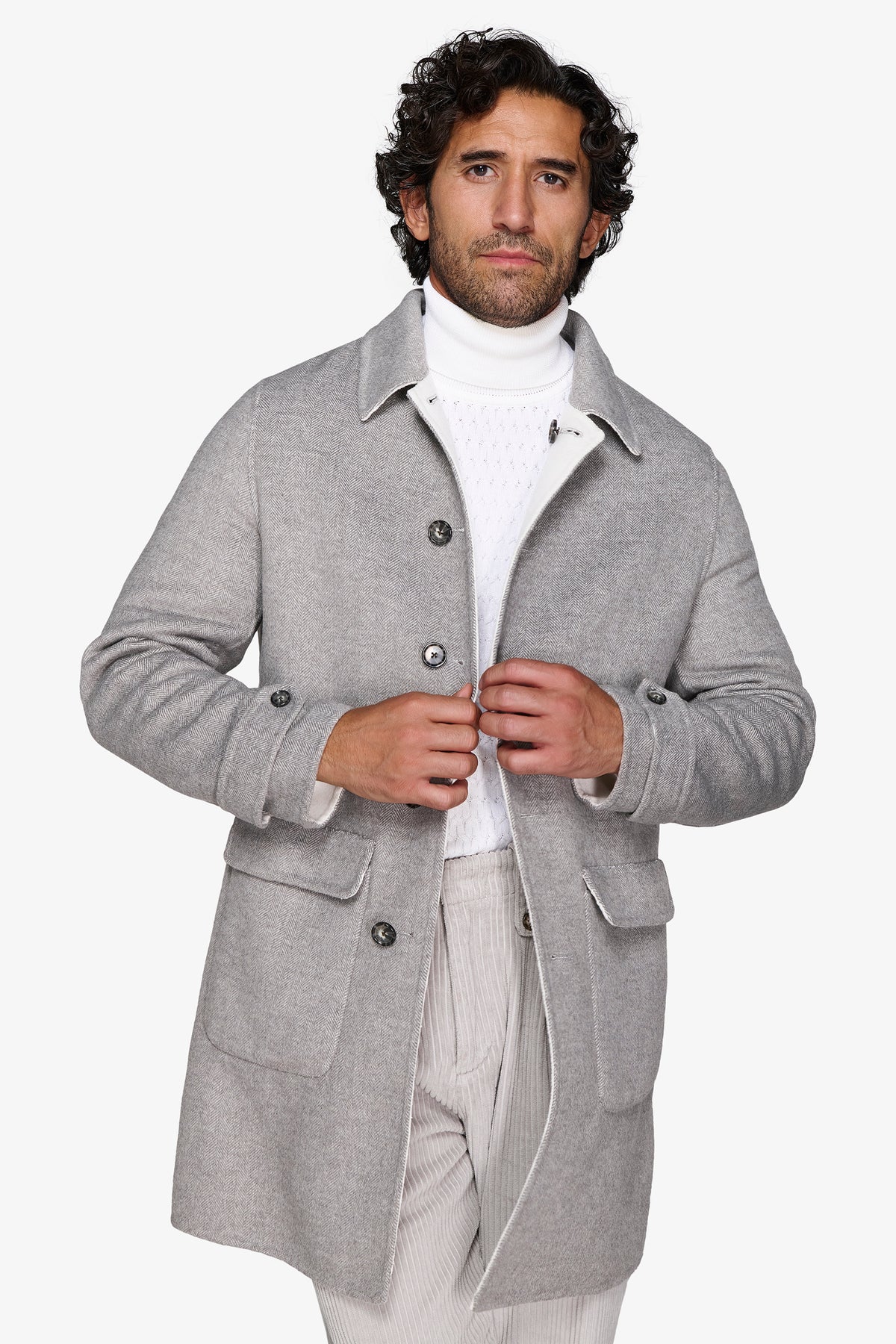 CAPPOTTO REVERSIBILE GRIGIO CHIARO-Dan John