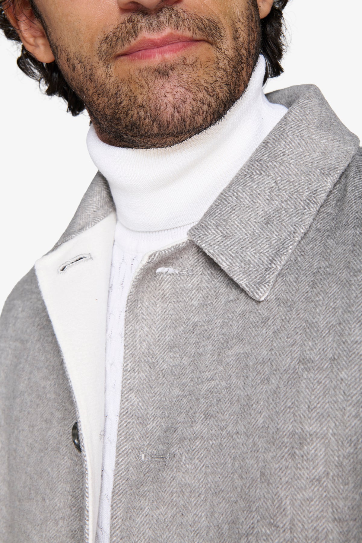 CAPPOTTO REVERSIBILE GRIGIO CHIARO-Dan John