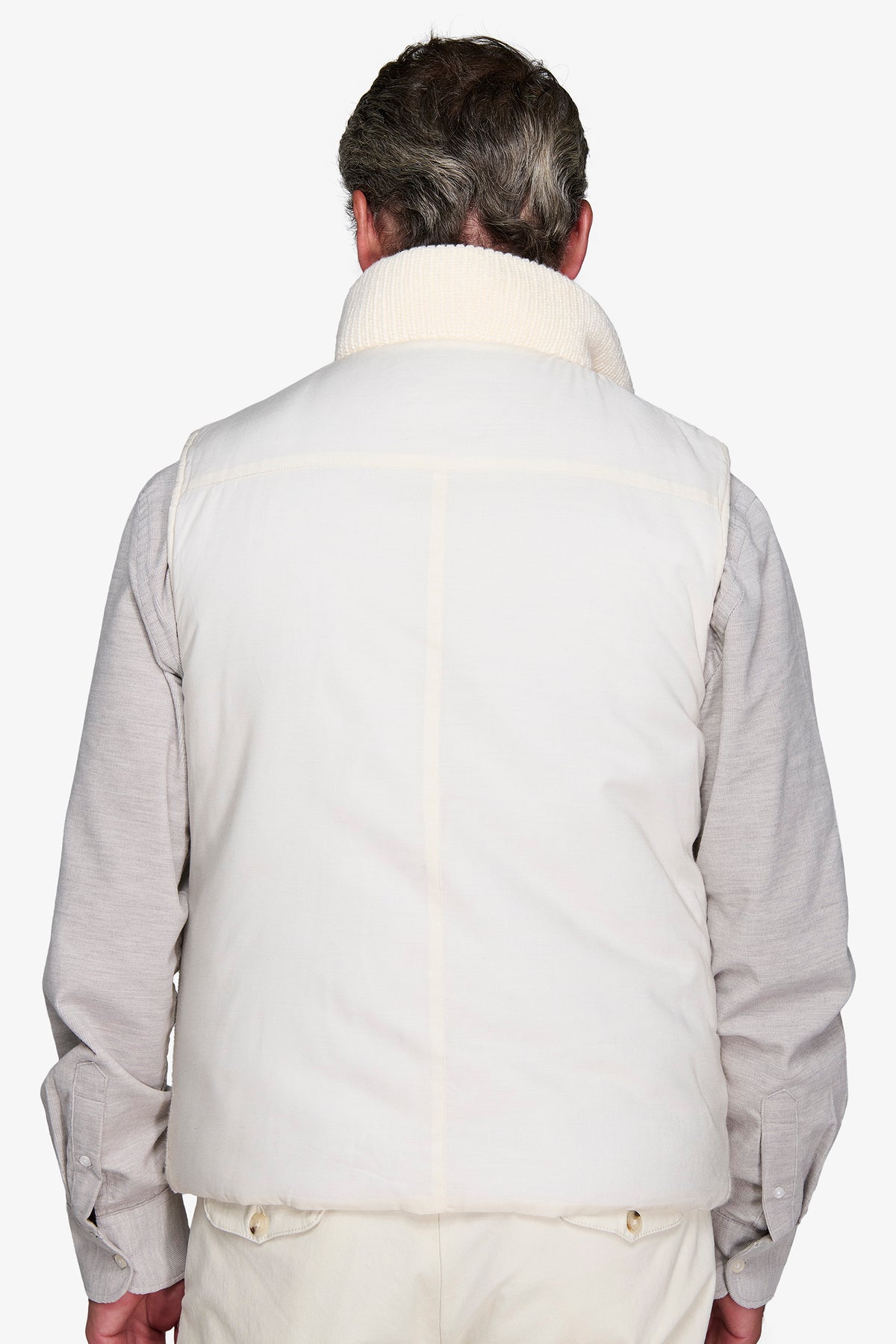 GILET BIMATERICO FULL ZIP PANNA-Dan John