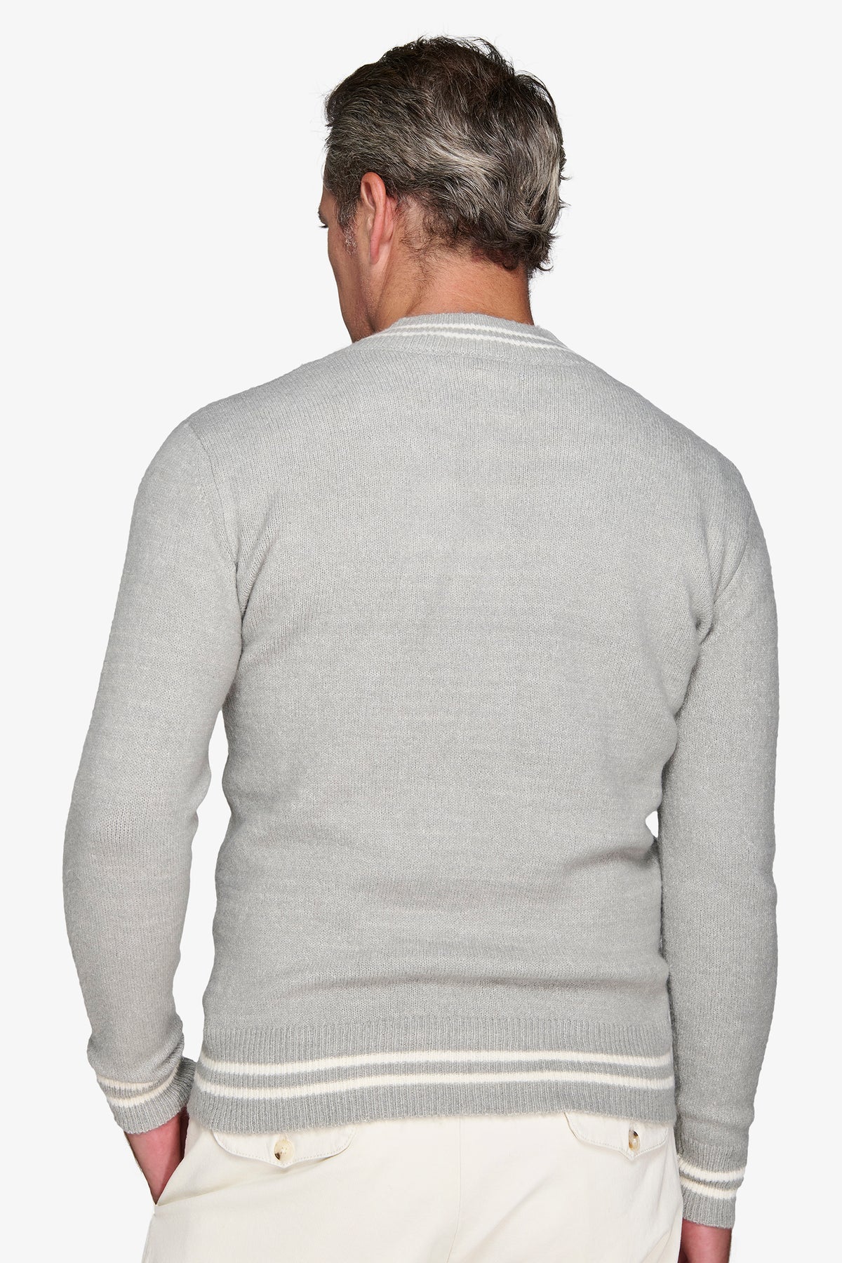 SCOLLO V CON PROFILI GRIGIO CHIARO-Dan John