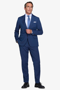 Giacca trama punto a spillo blu slim