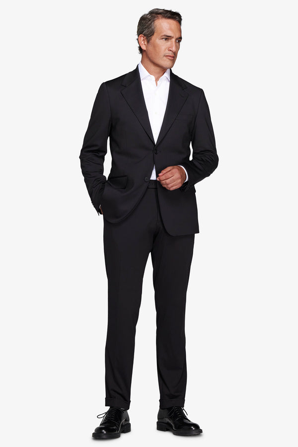 Giacca jersey tecnico nera slim