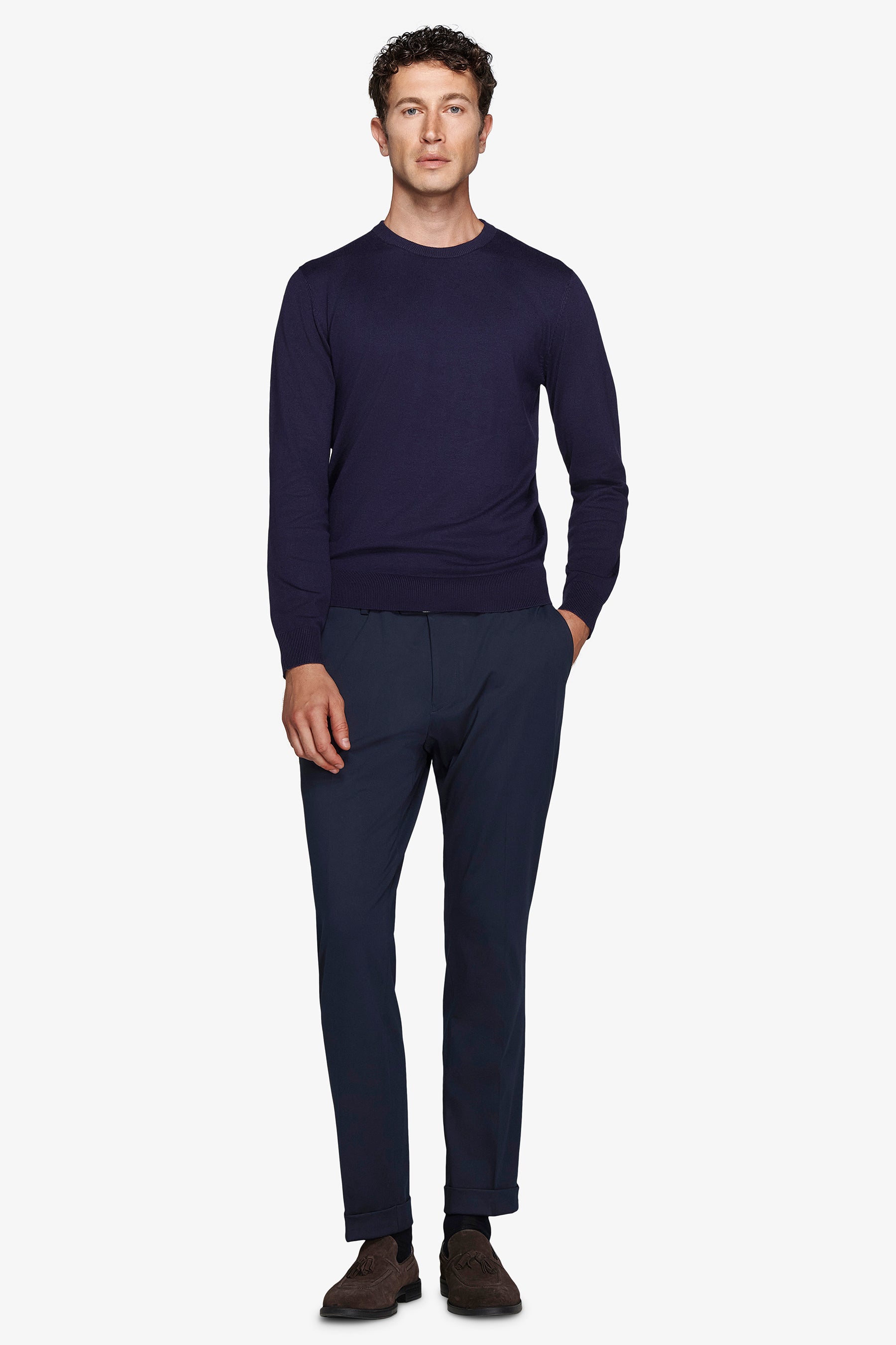 Blue basic crewneck jumper