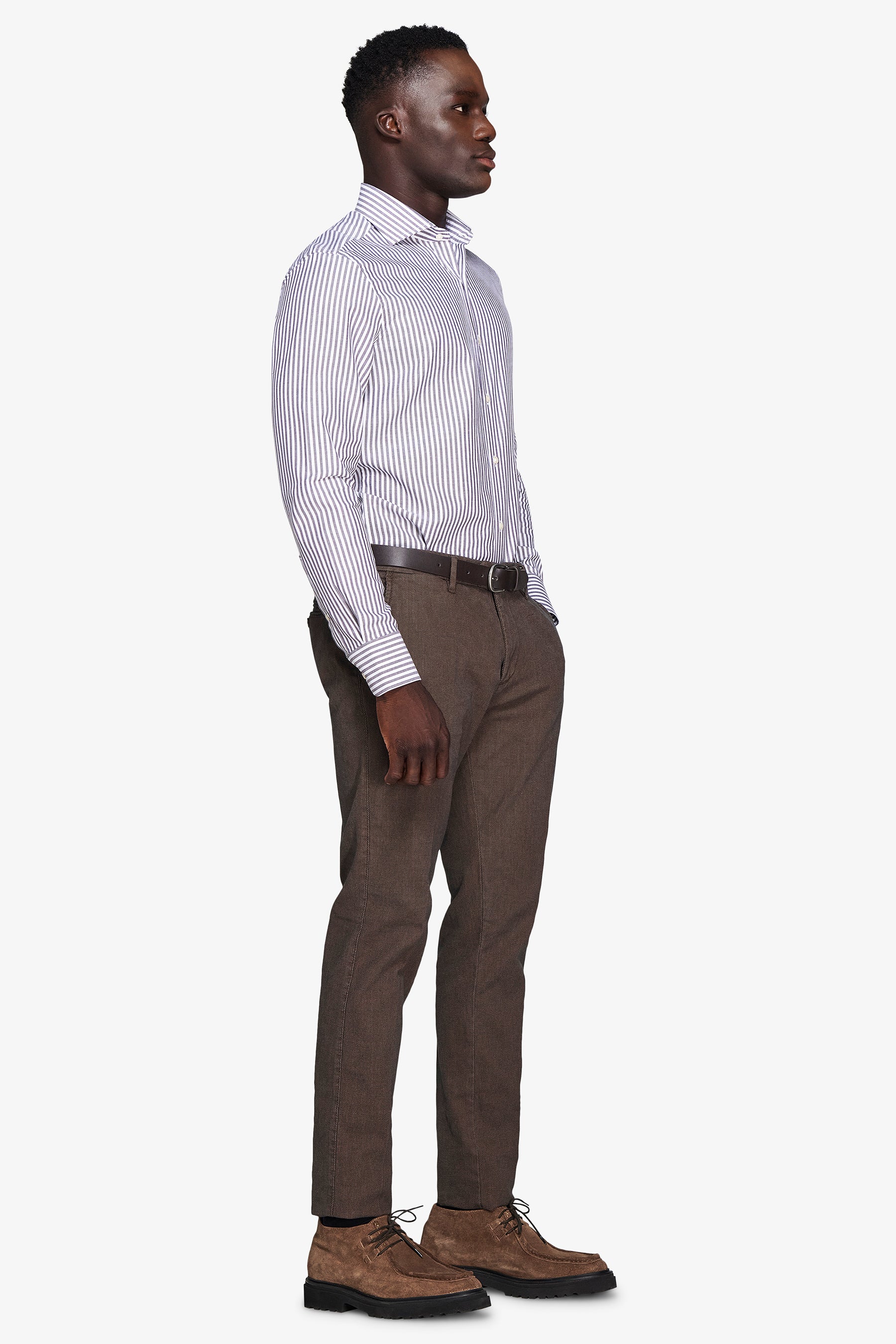 Camicia a righe operata moro