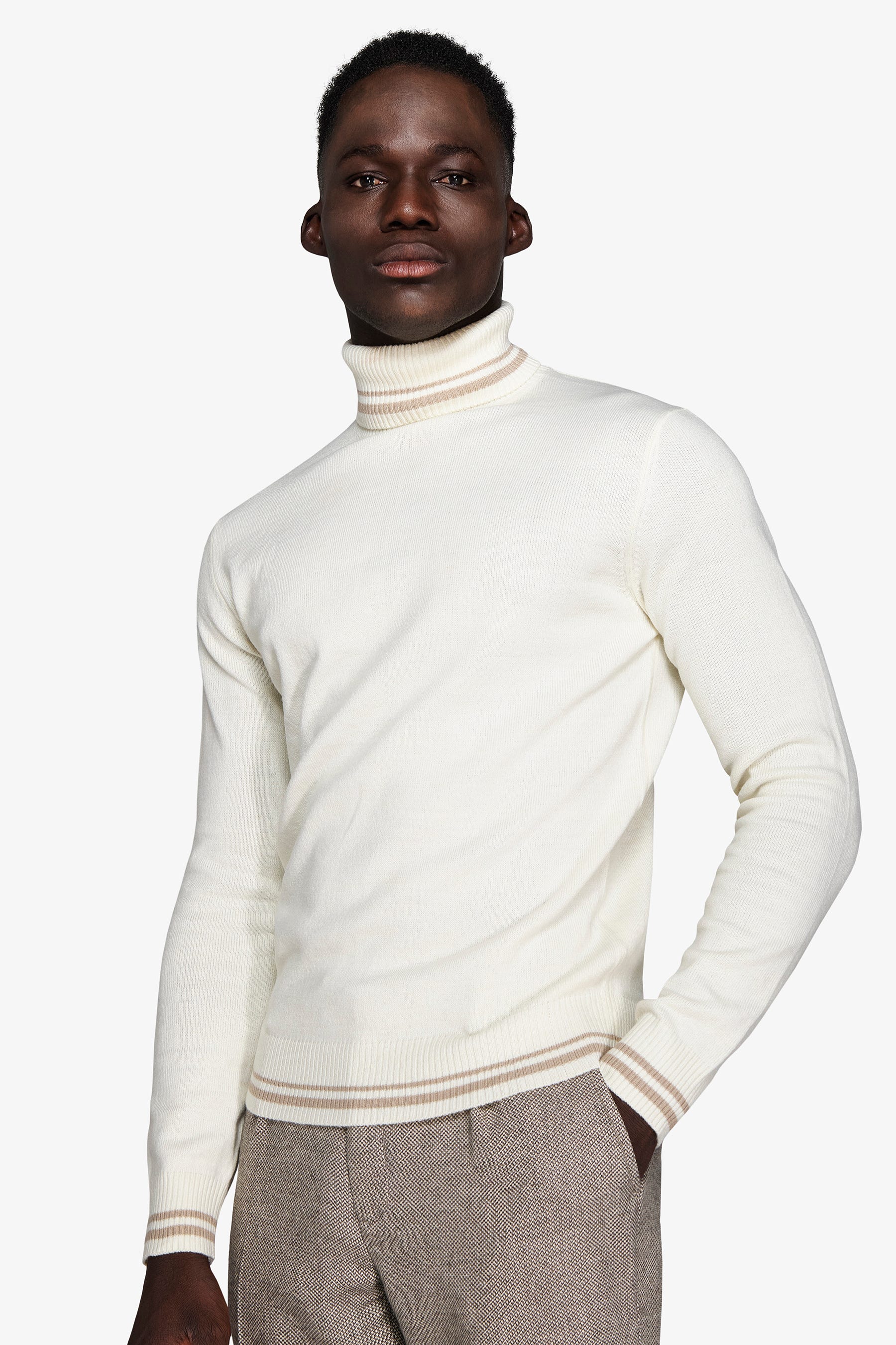Maglia dolcevita lambswool panna DNJ-Dan John