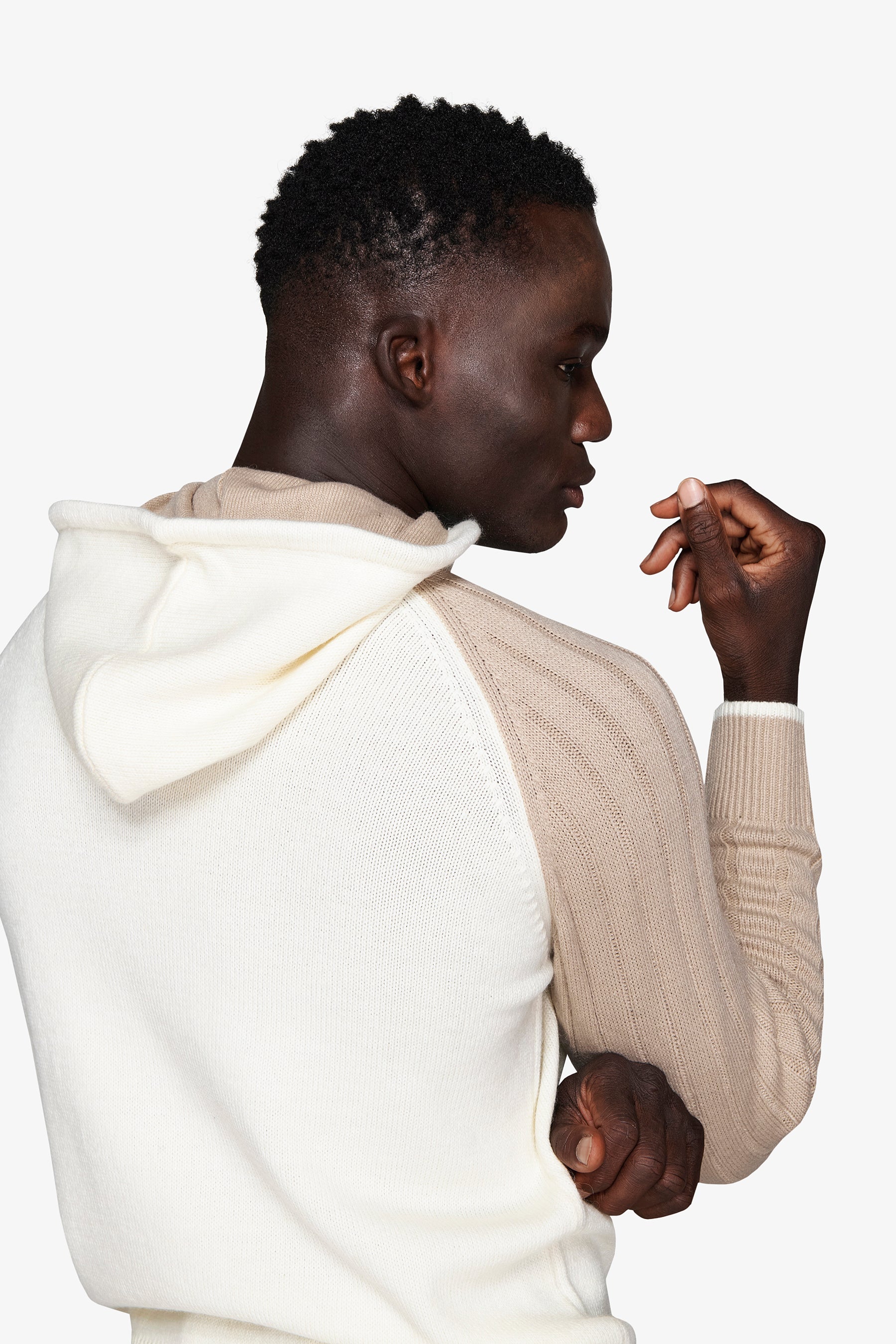 DNJ Cream English rib sweater