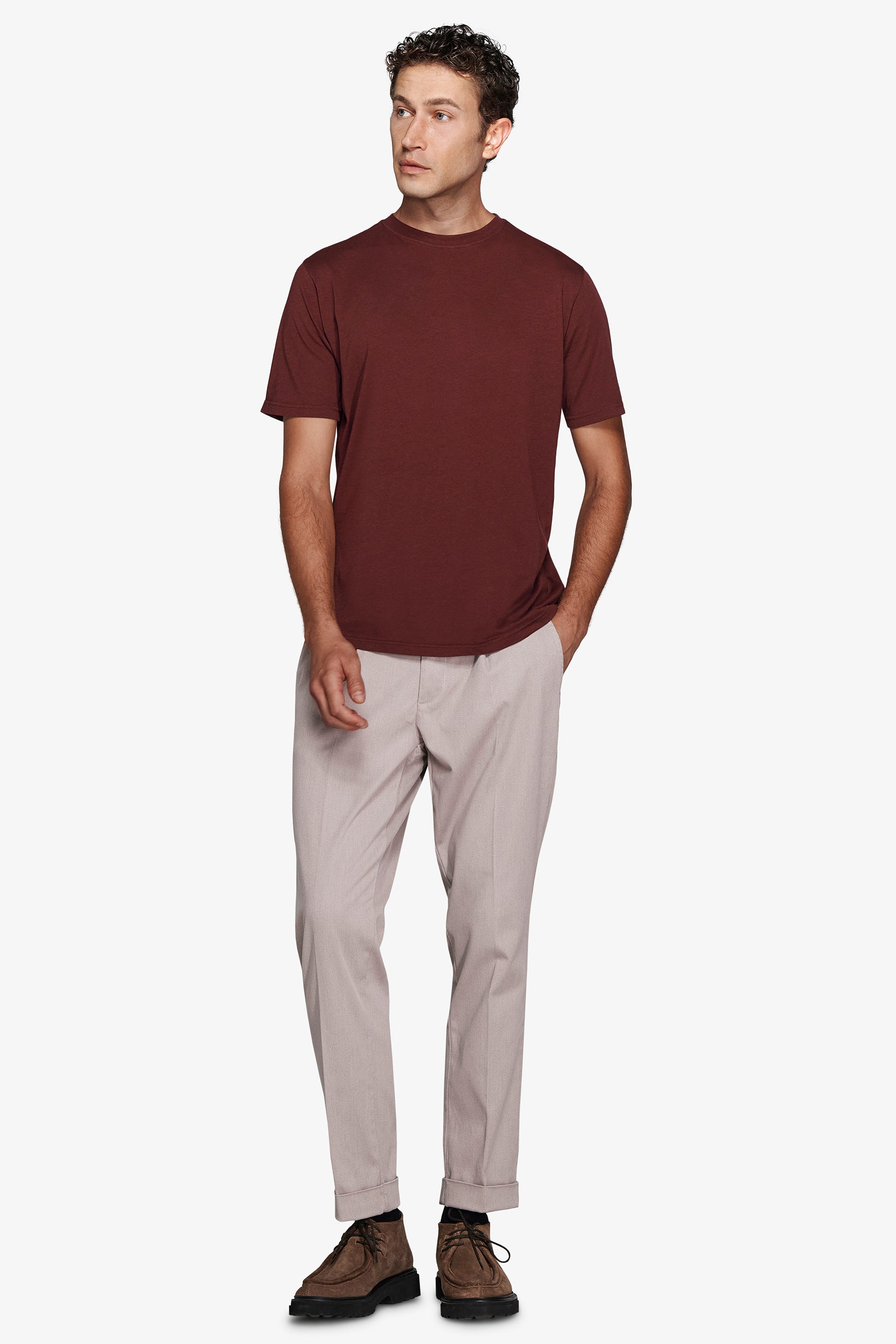 Burgundy light cotton t-shirt