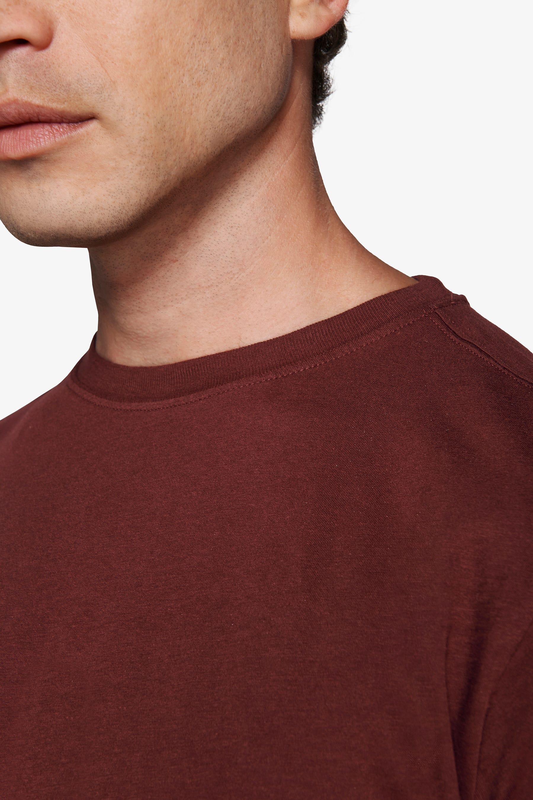 T-shirt basic in cotone leggero bordeaux-Dan John