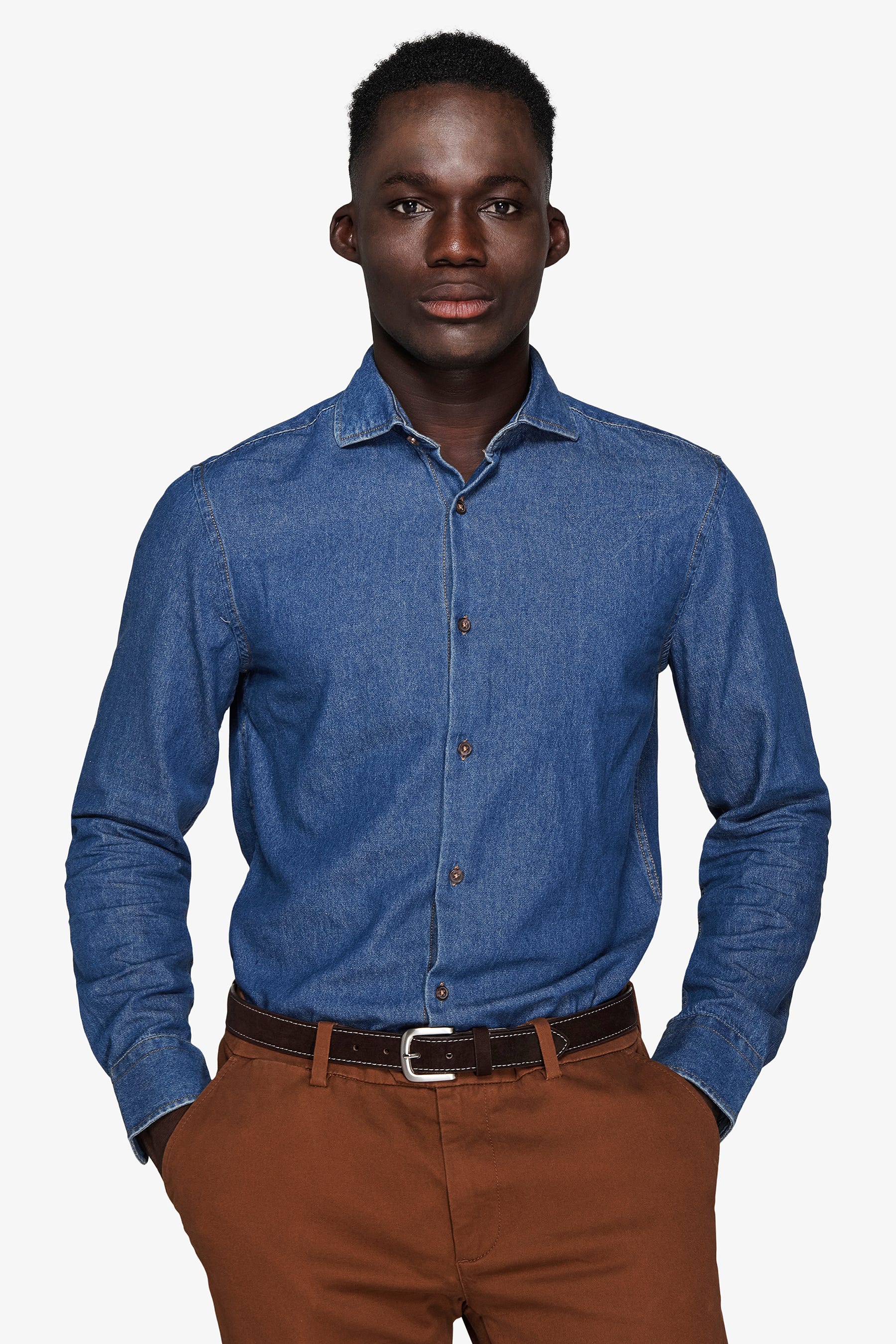 Camicia denim lavaggio scuro chambray-Dan John