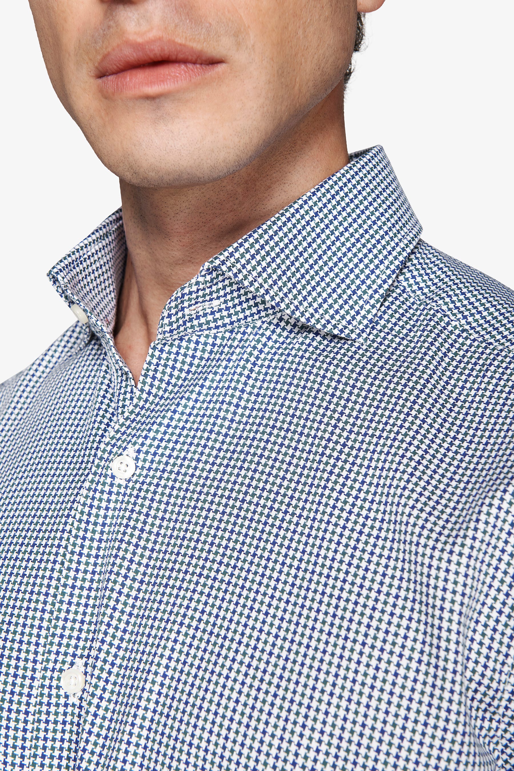 Camicia pied de poule verde-Dan John