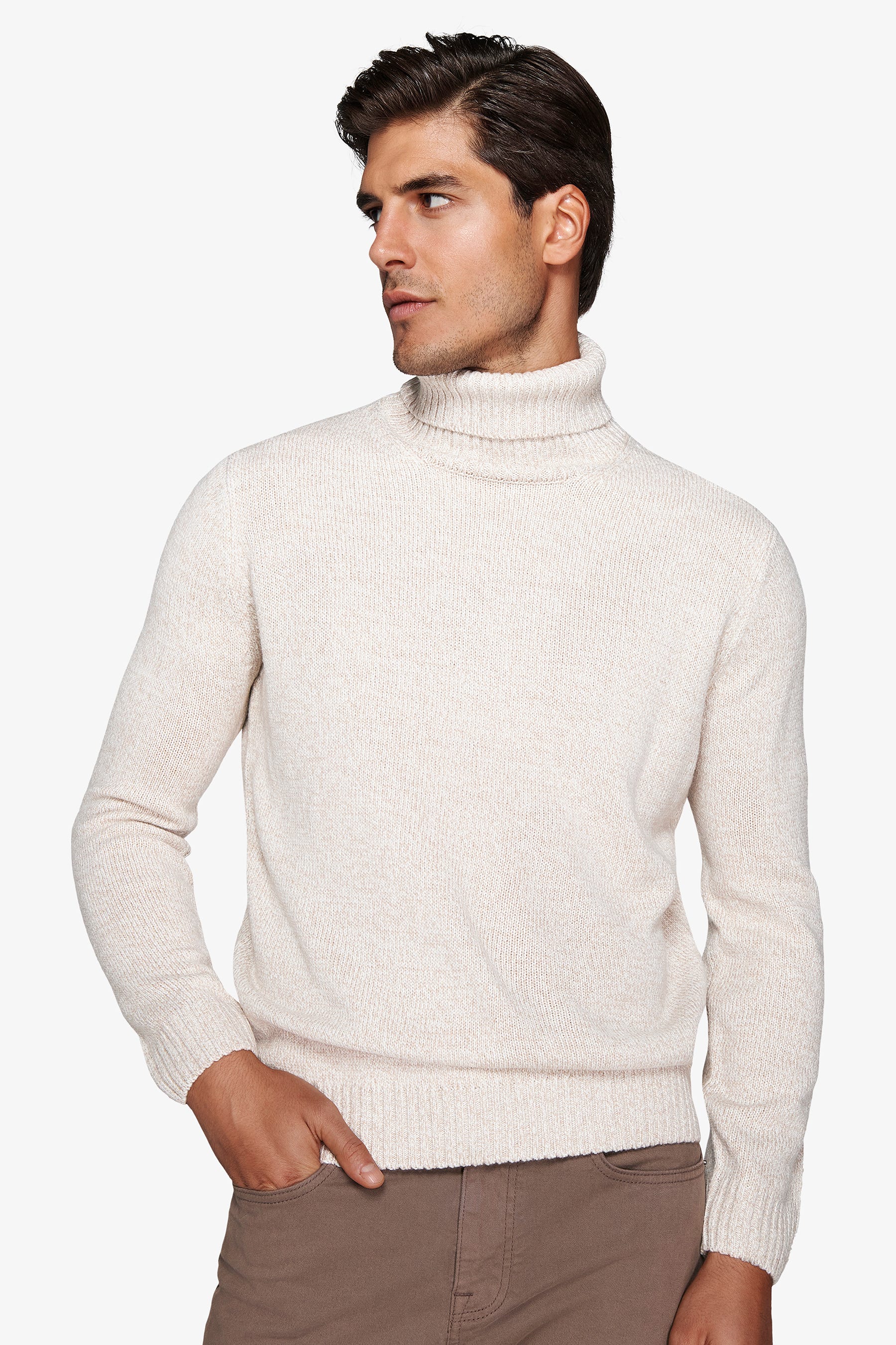 Maglia dolcevita mouline' corda-Dan John