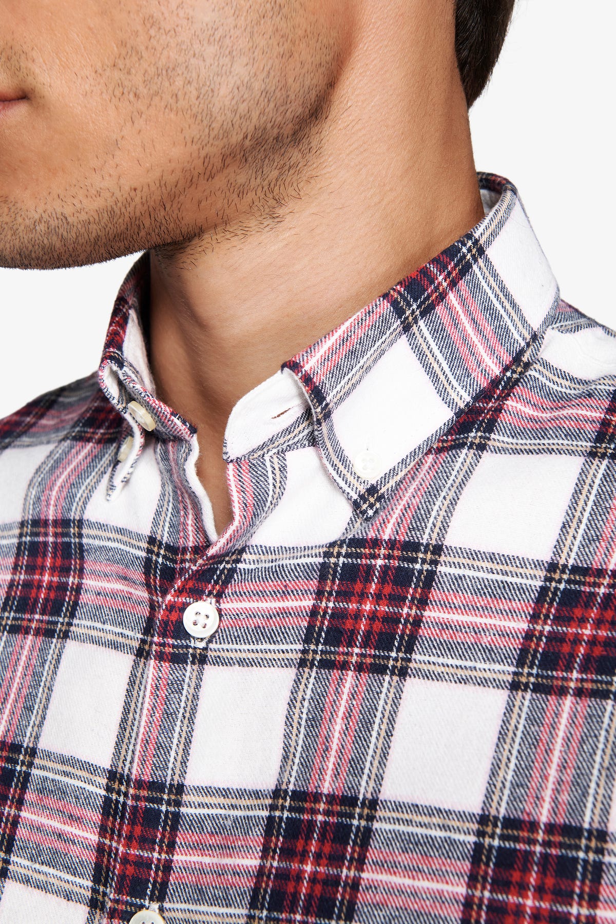 CAMICIA FLANELLA QUADRI BORDEAUX-Dan John