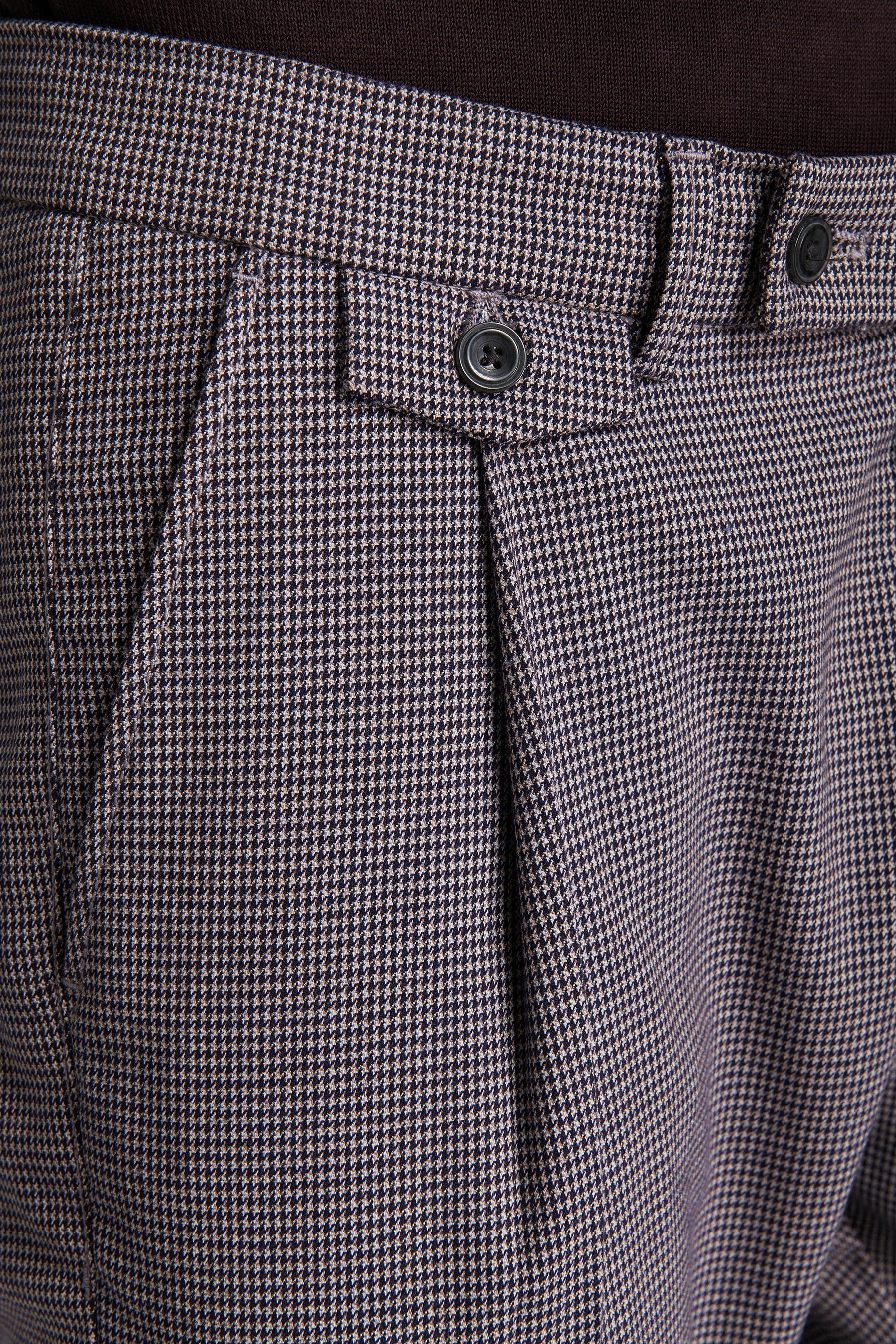 Pantaloni pied de poule tortora