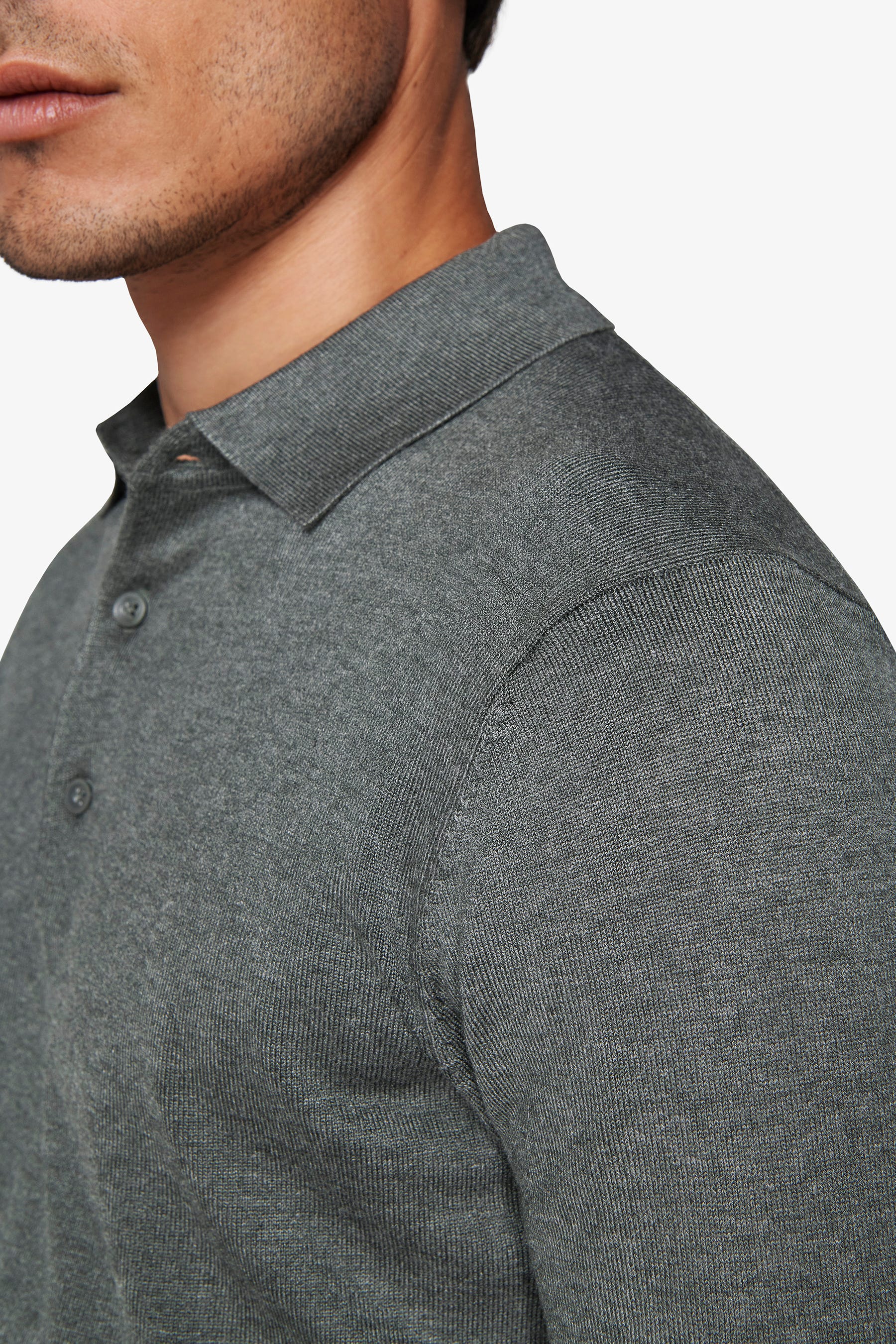 Polo in maglia con bottoni basic verde-Dan John