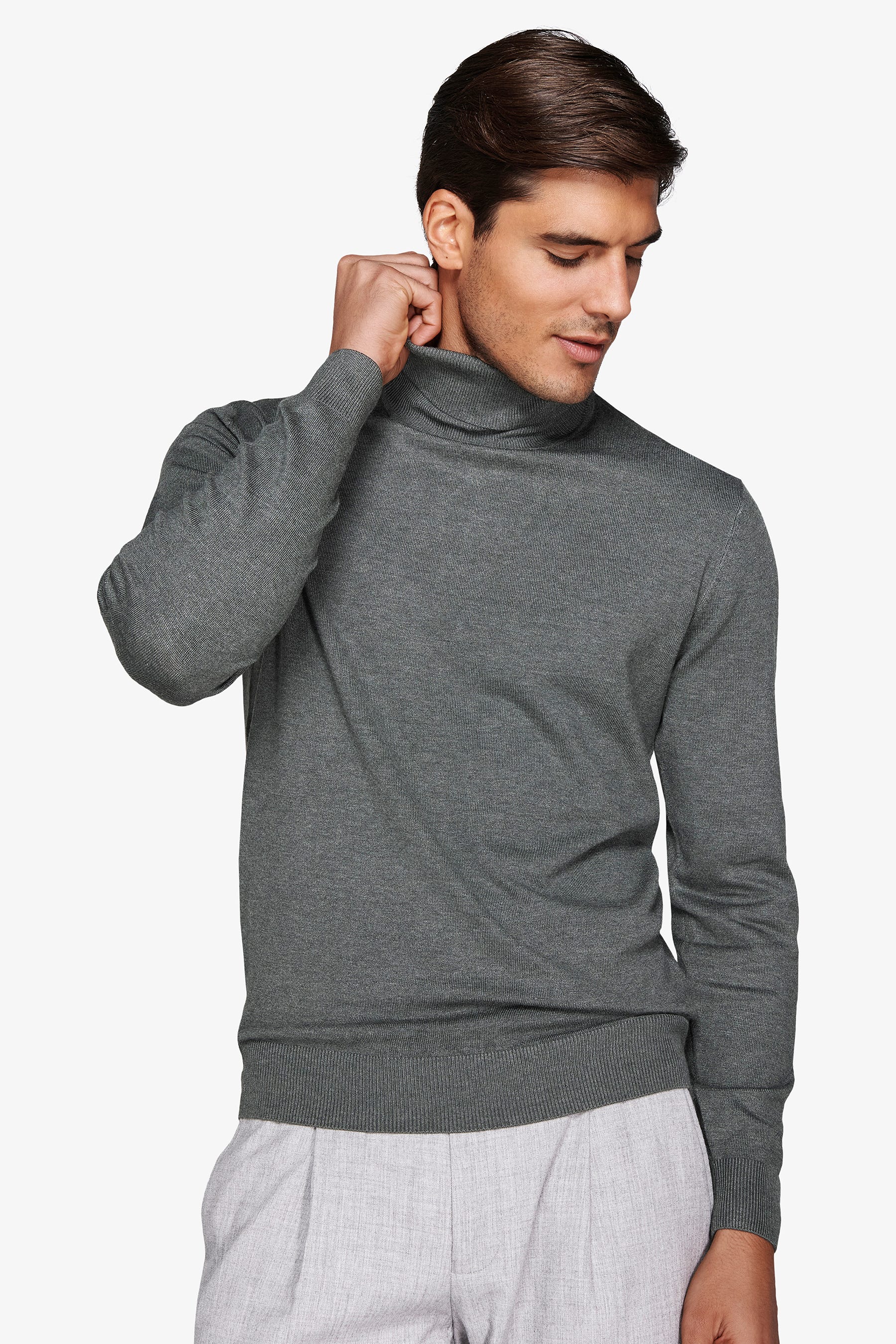 Maglia dolcevita basic verde-Dan John