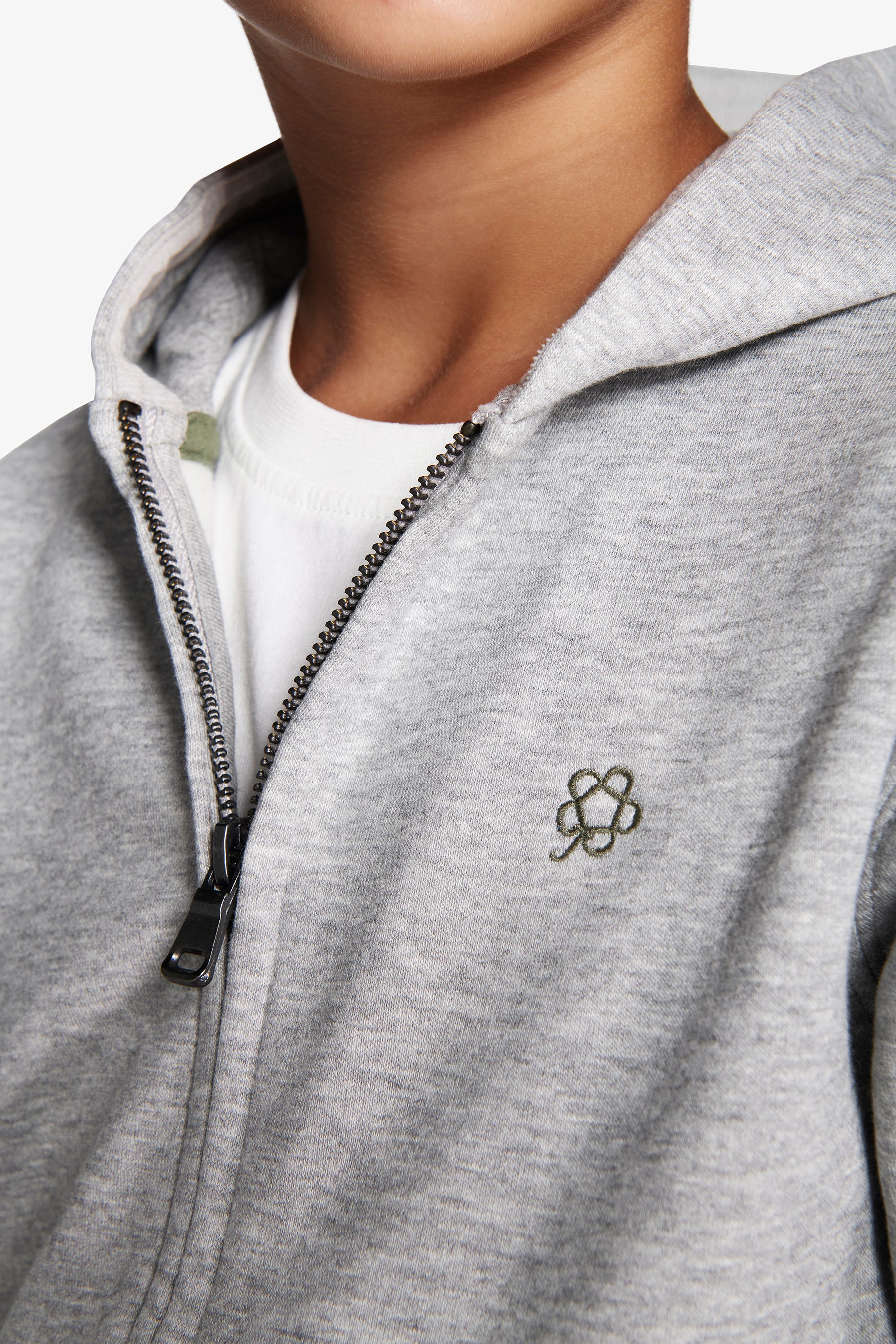 Felpa full zip basic grigio chiaro Kids-Dan John