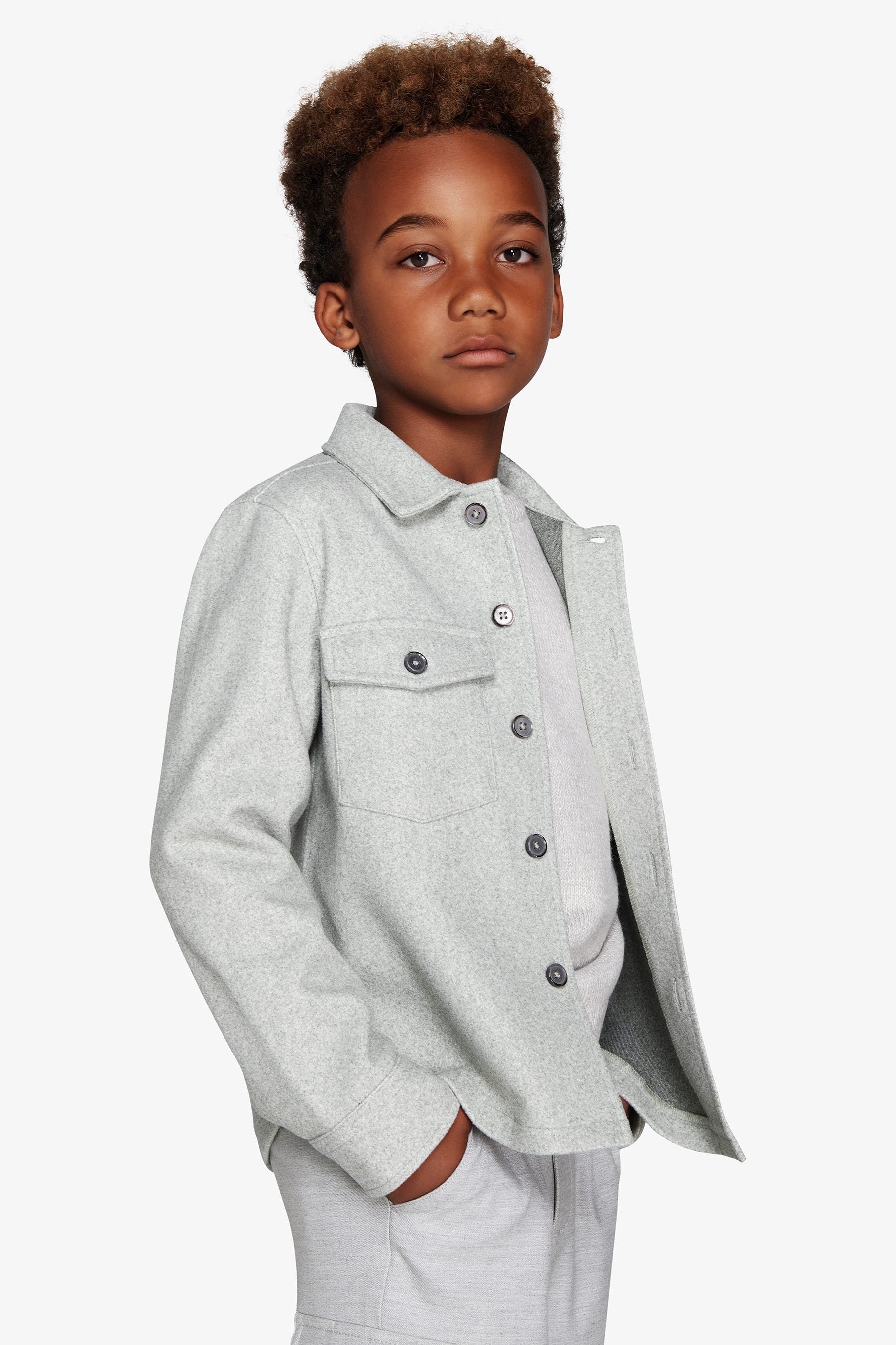 Overshirt effetto flanella verde Kids-Dan John