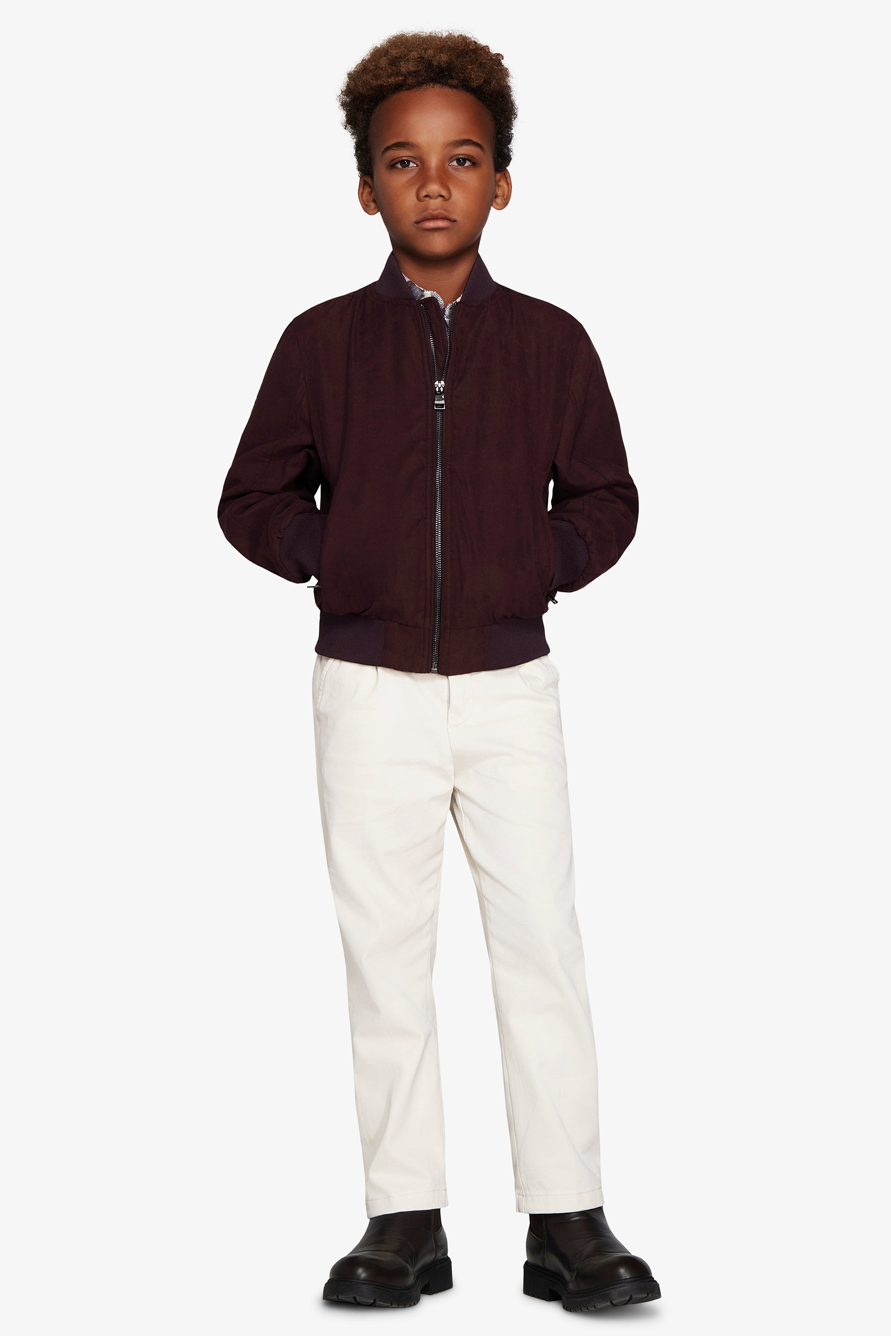 Bomber in ecosuede bordeaux Kids