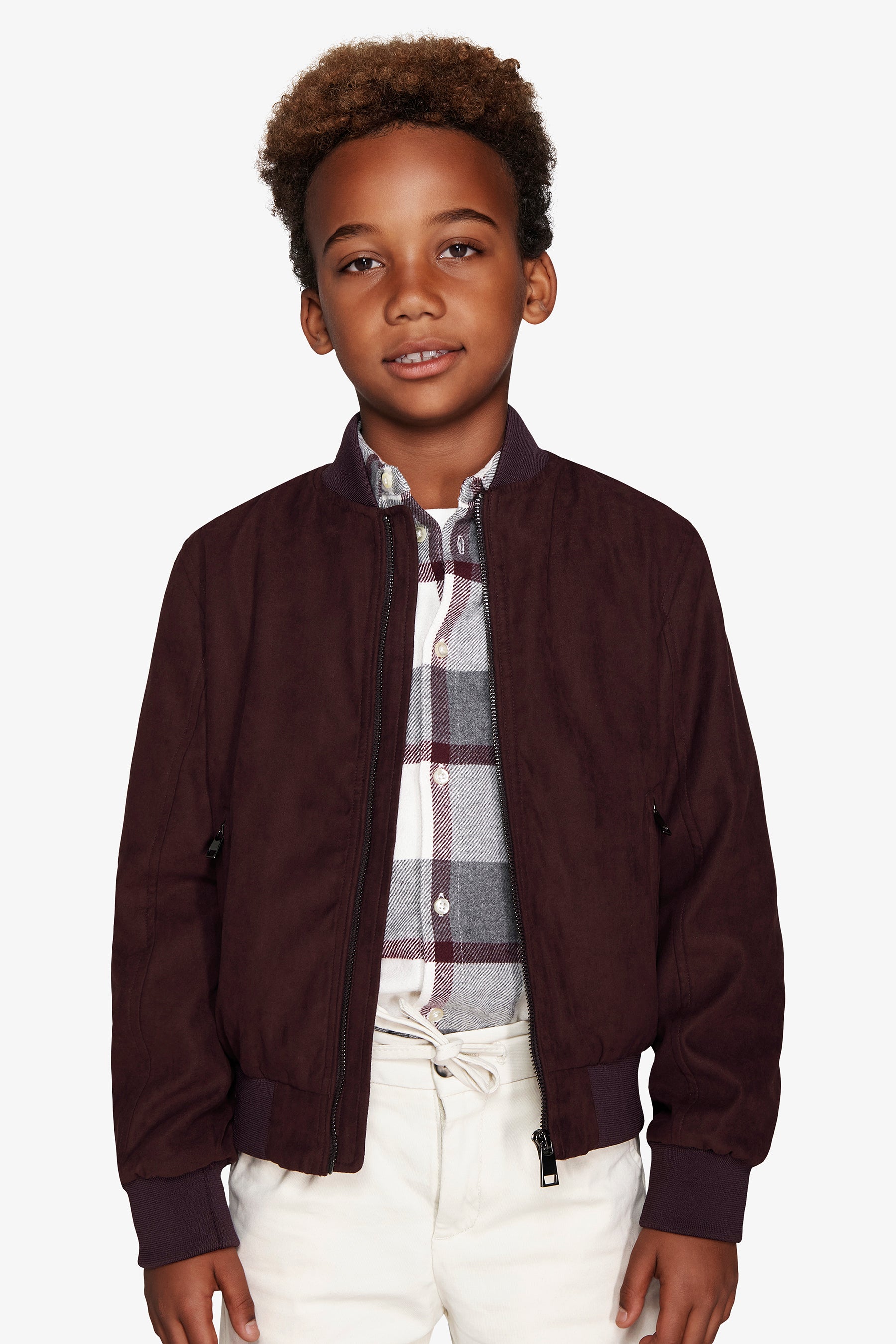 Bomber in ecosuede bordeaux Kids