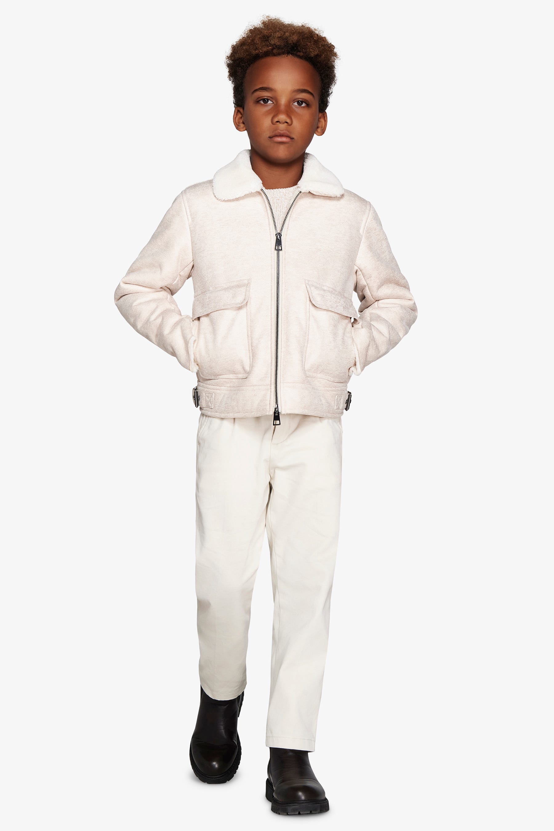 Giubbotto aviatore panna Kids-Dan John