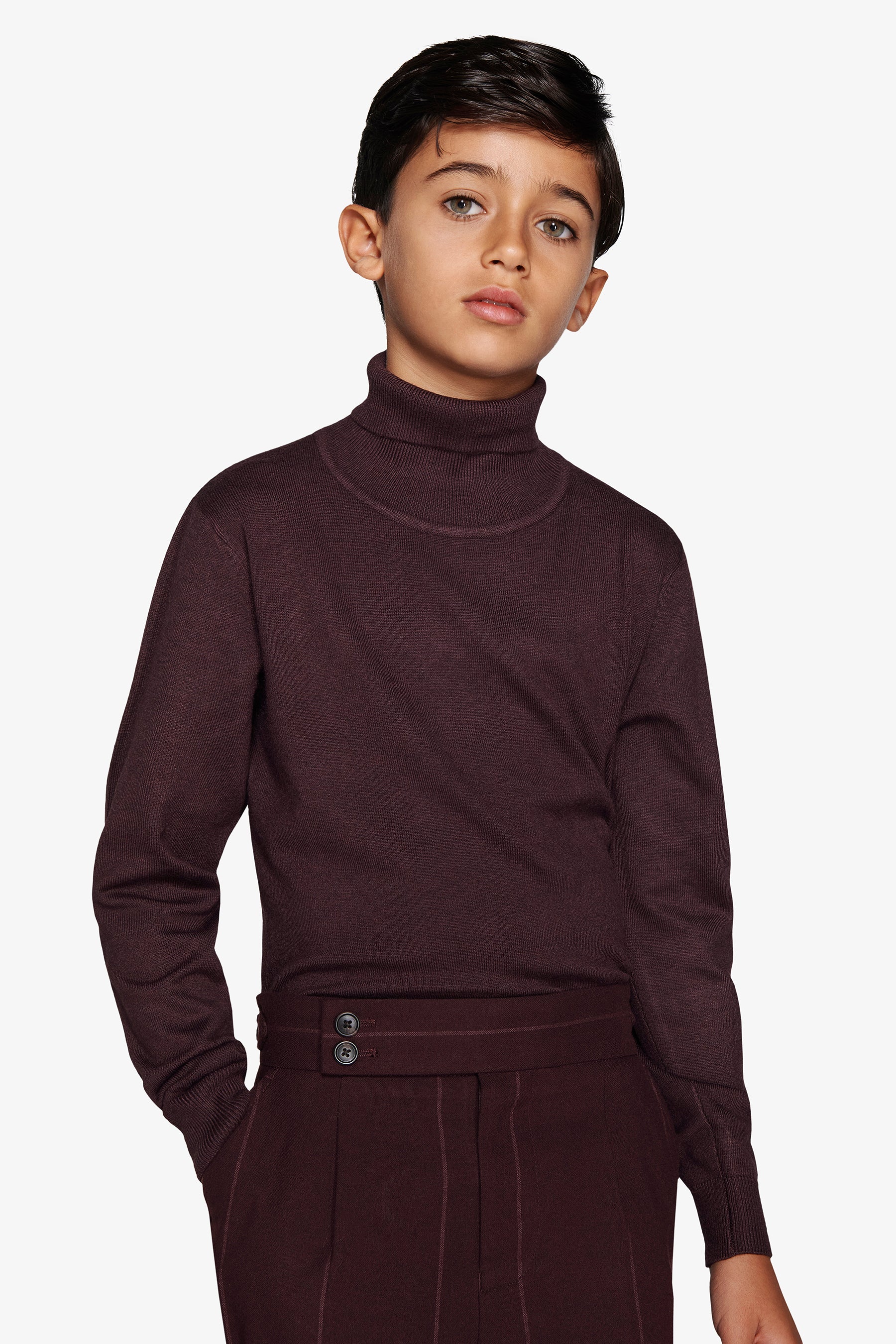 Maglia dolcevita basic bordeaux Kids