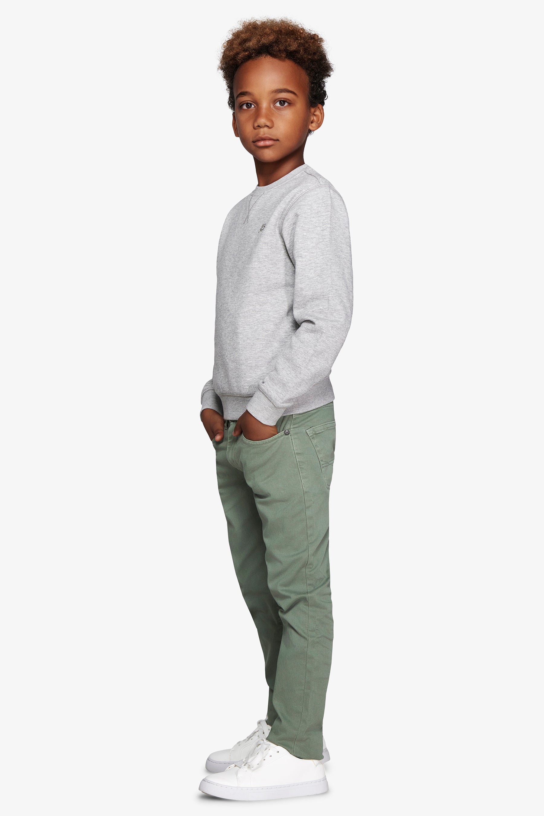 Felpa girocollo basic grigio chiaro Kids