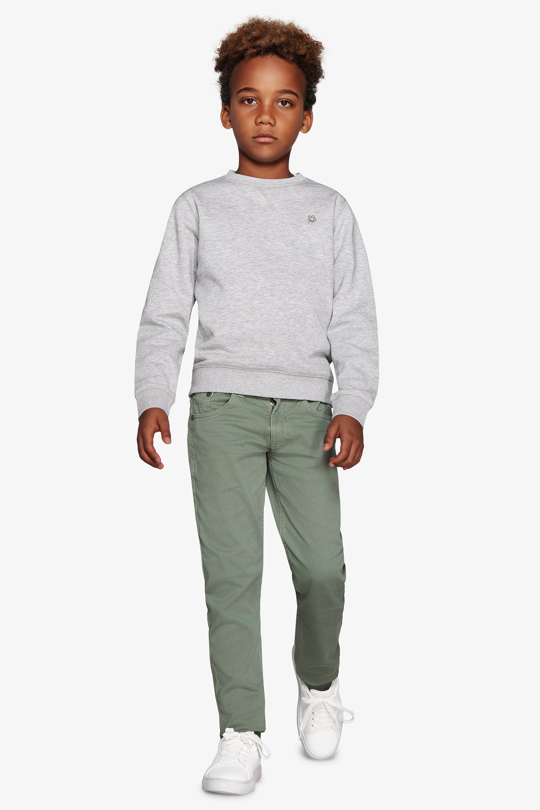 Felpa girocollo basic grigio chiaro Kids