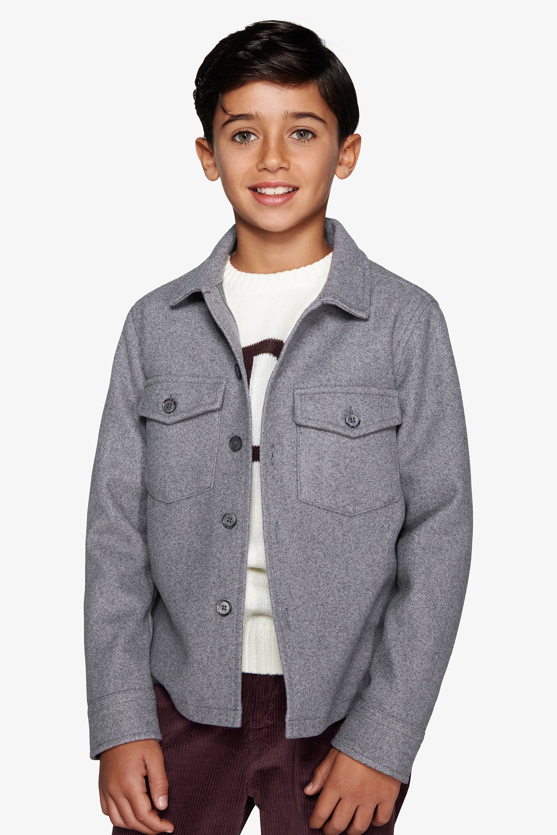 Overshirt effetto flanella grigio medio Kids