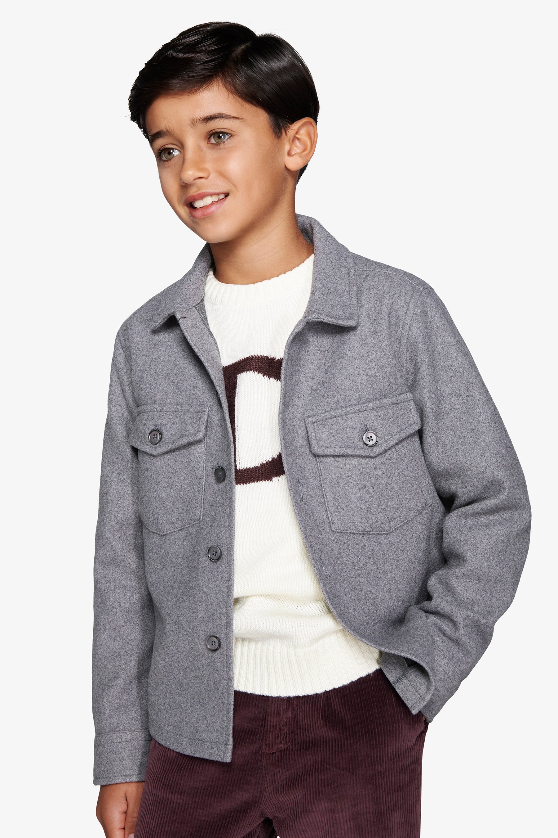 Overshirt effetto flanella grigio medio Kids