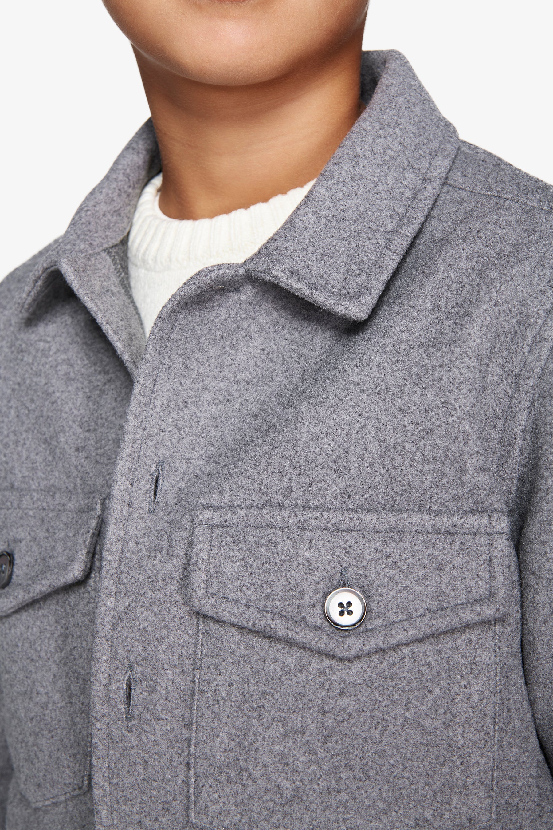 Overshirt effetto flanella grigio medio Kids