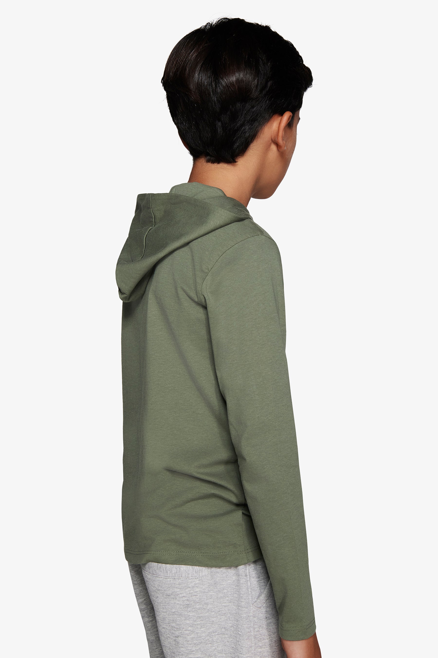 KIDS Green embroidered  jersey hoodie