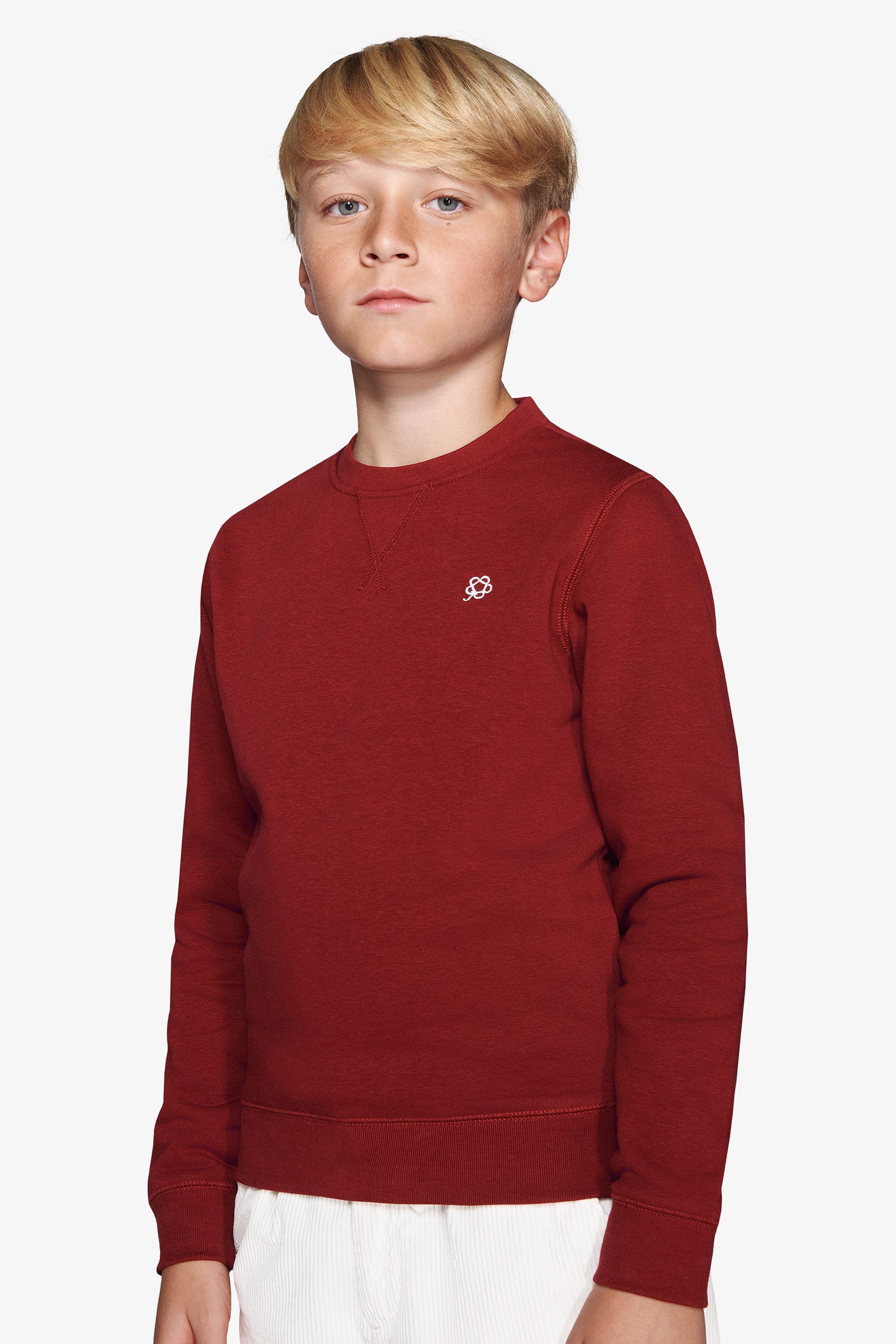Felpa girocollo basic bordeaux Kids-Dan John