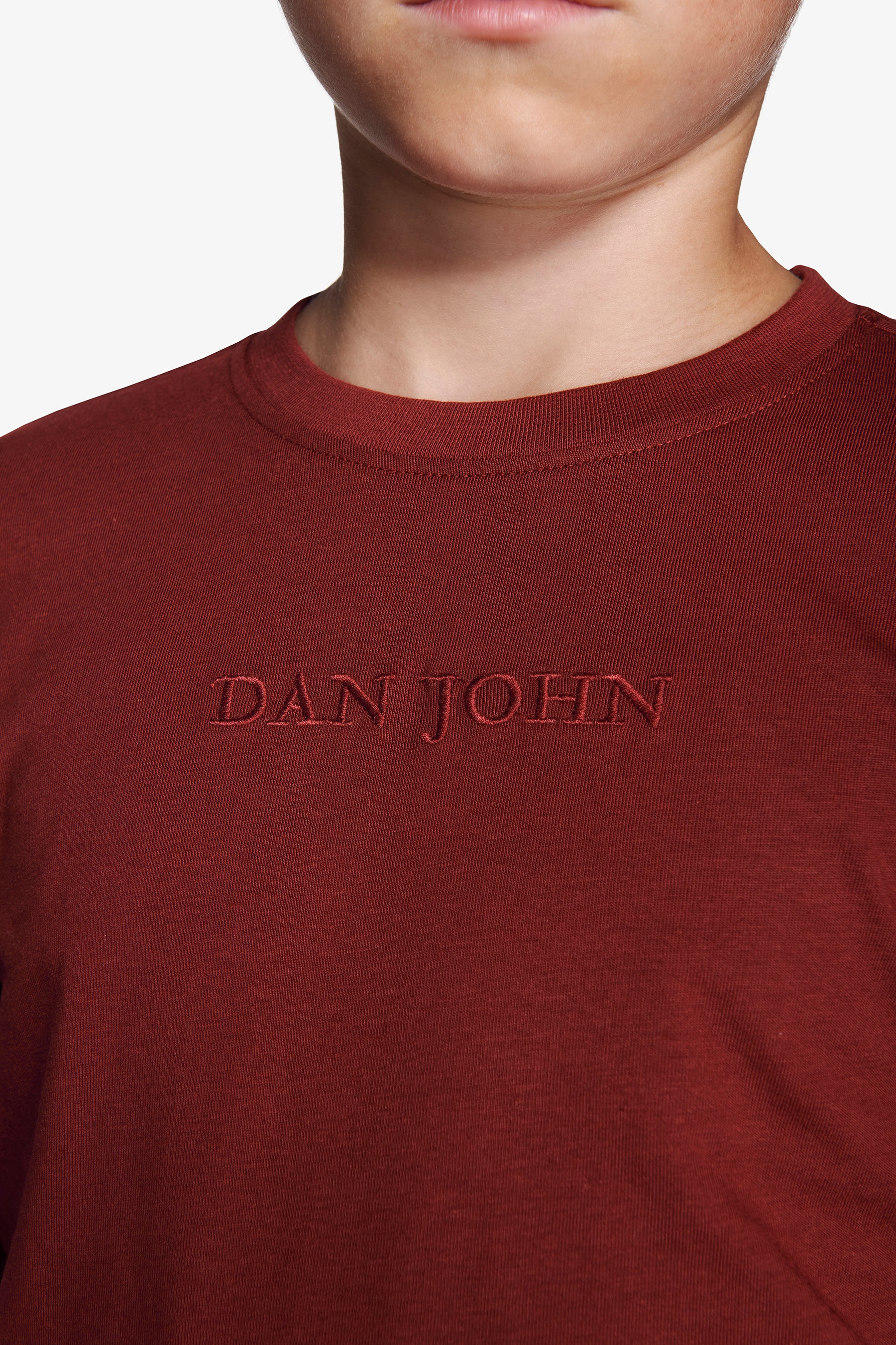 T-shirt con ricamo bordeaux Kids