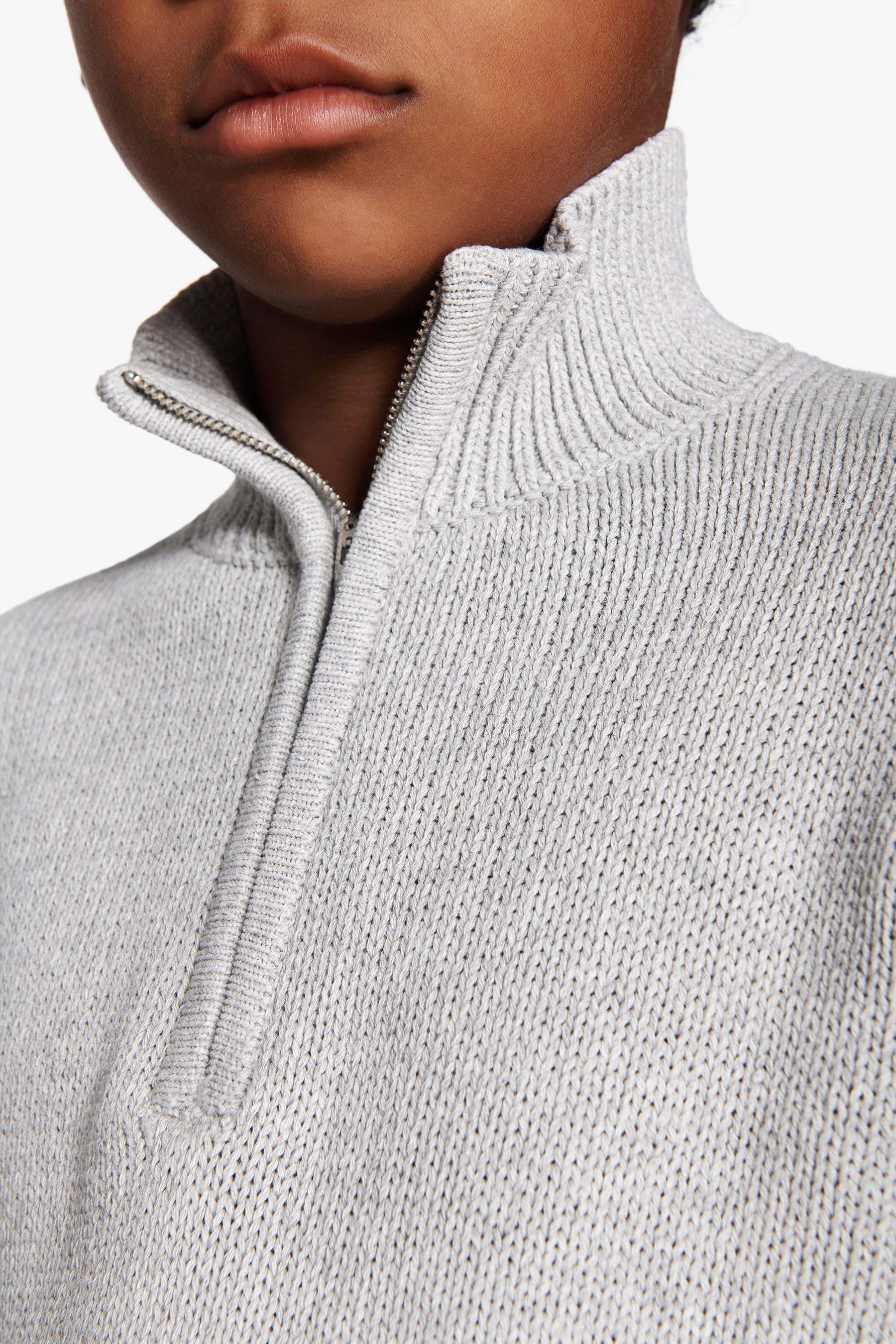 Maglia half zip grigio chiaro Kids-Dan John