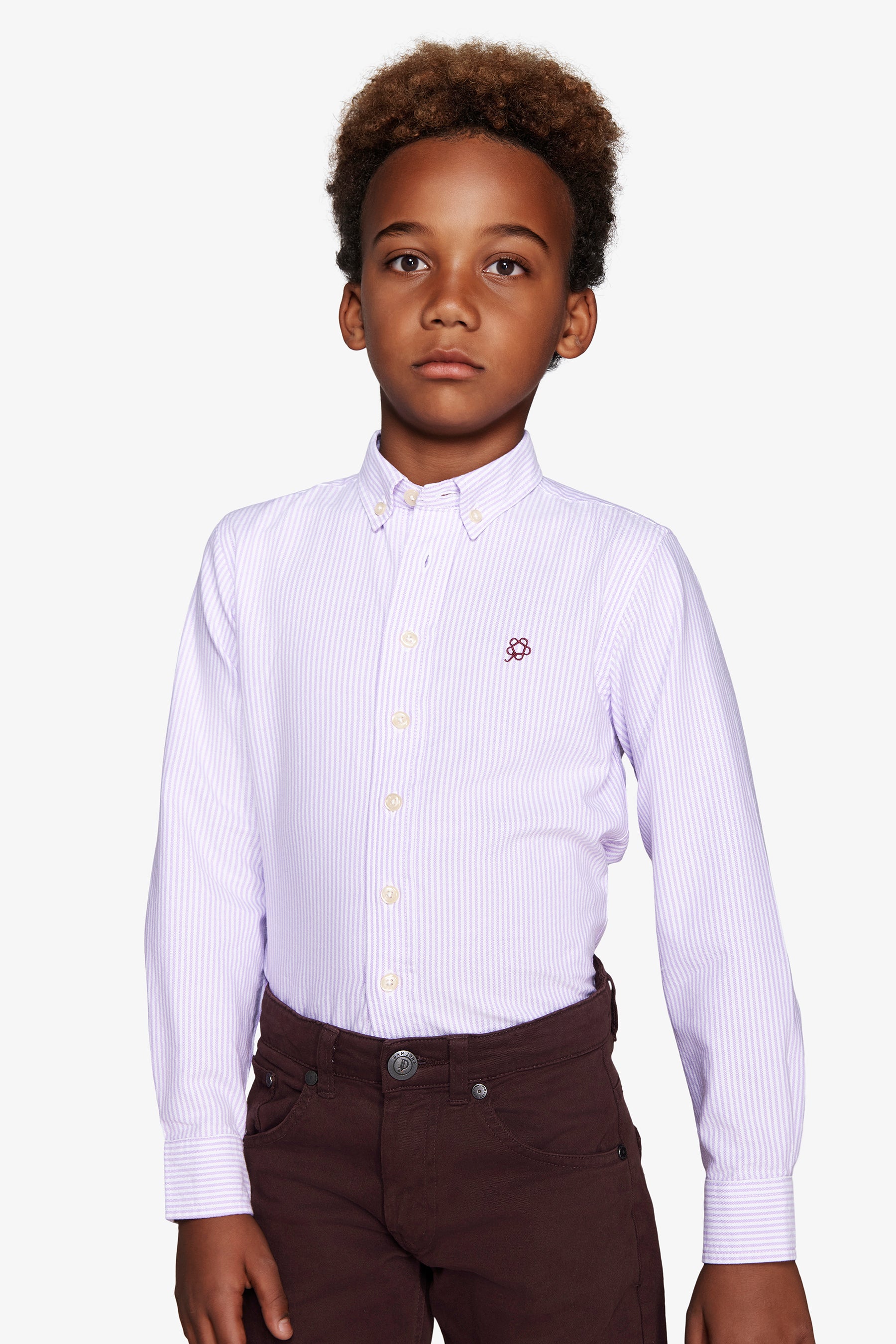 Camicia oxford a righe lilla Kids