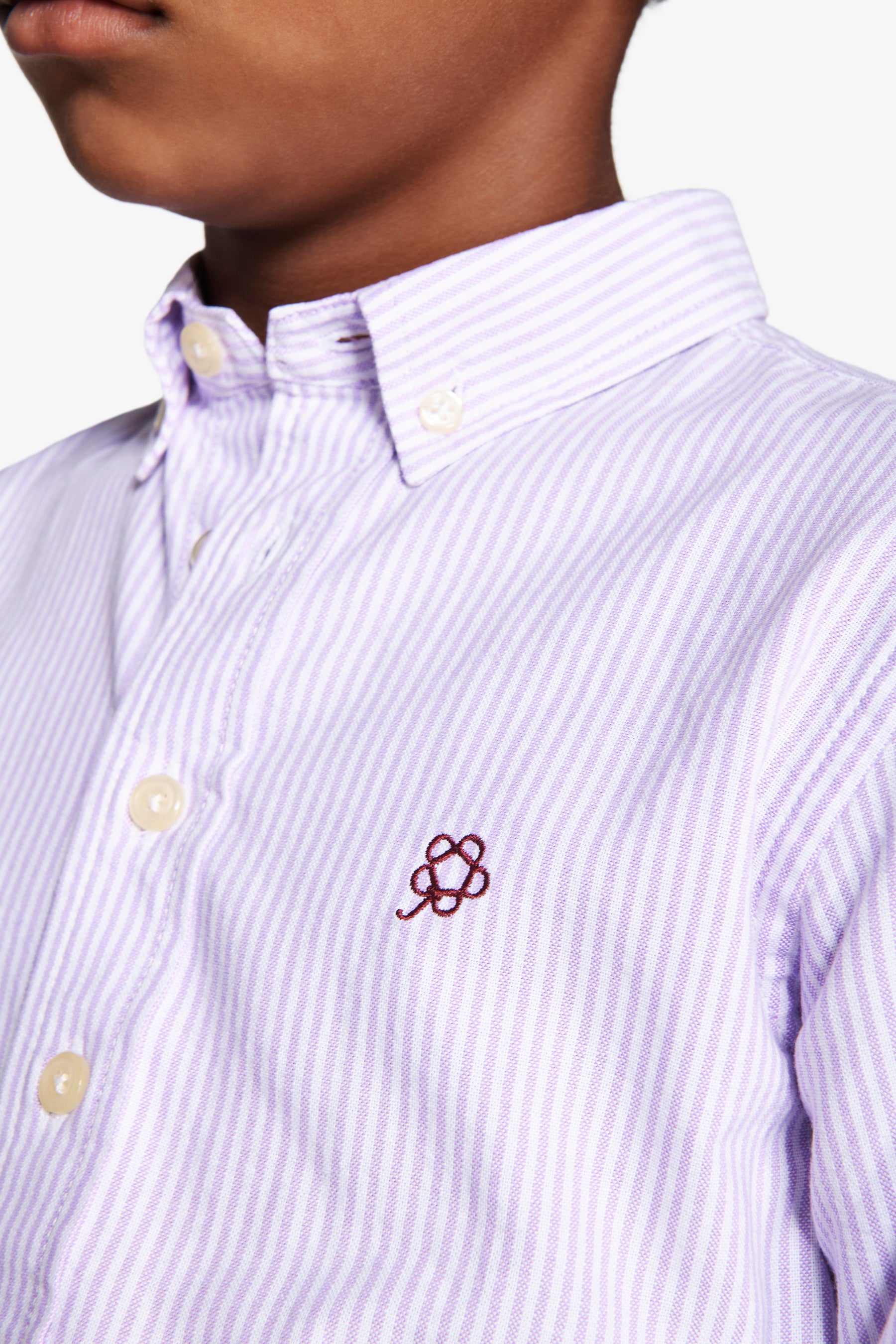 Camicia oxford a righe lilla Kids