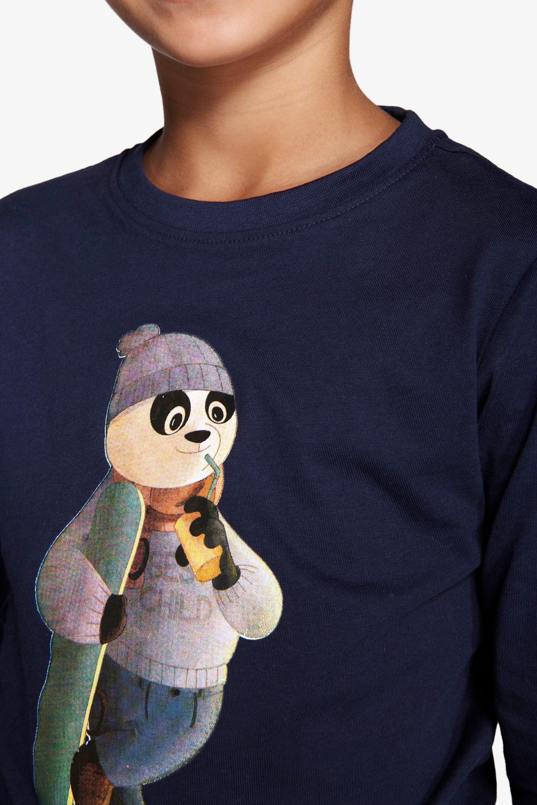 T-shirt con stampa frontale blu Kids-Dan John