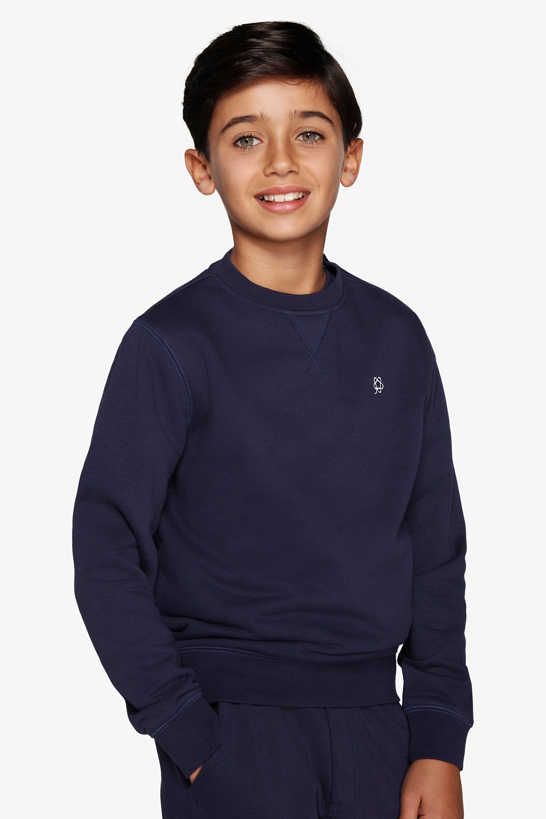Felpa girocollo basic blu Kids-Dan John