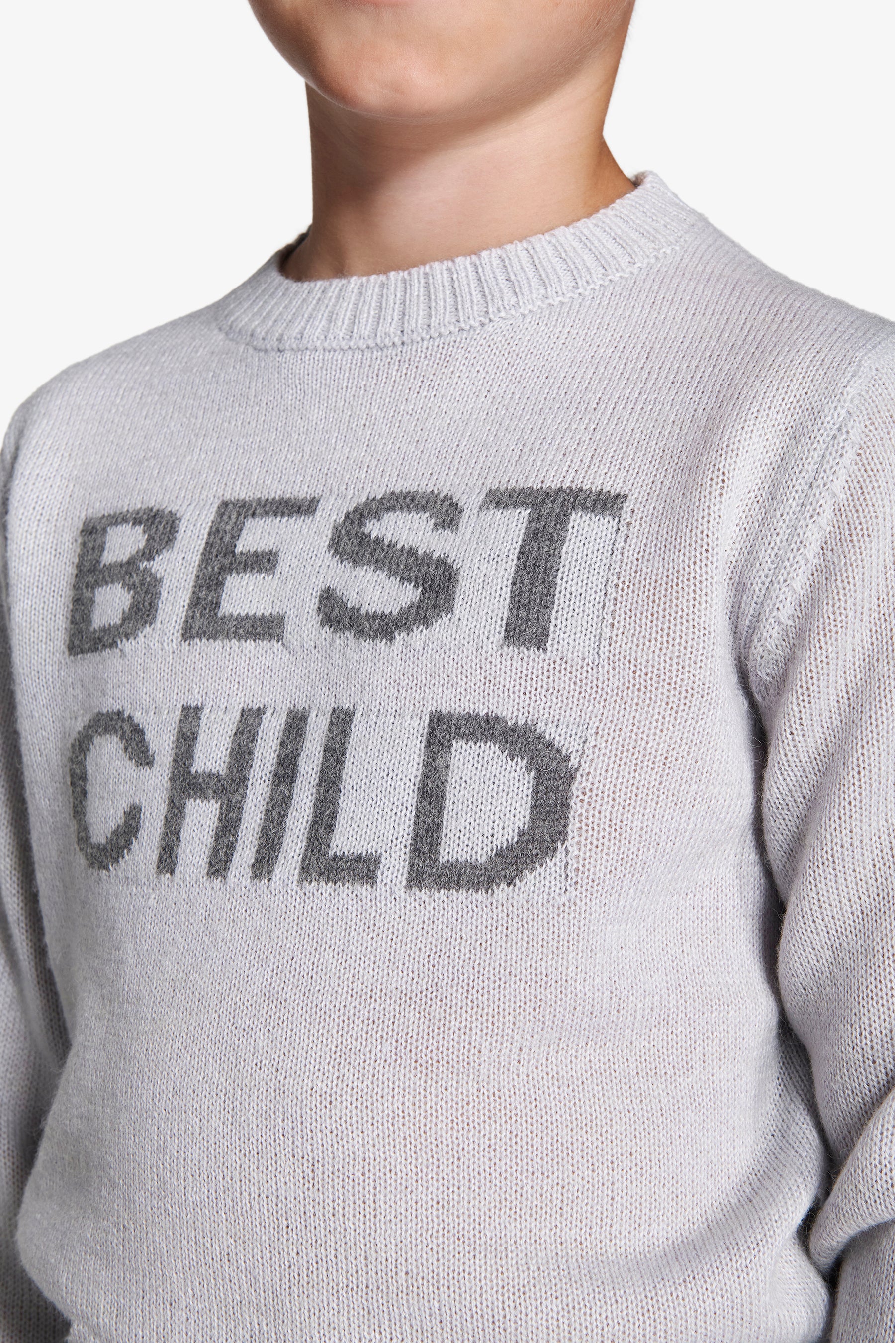 Maglia girocollo con scritta celeste Kids