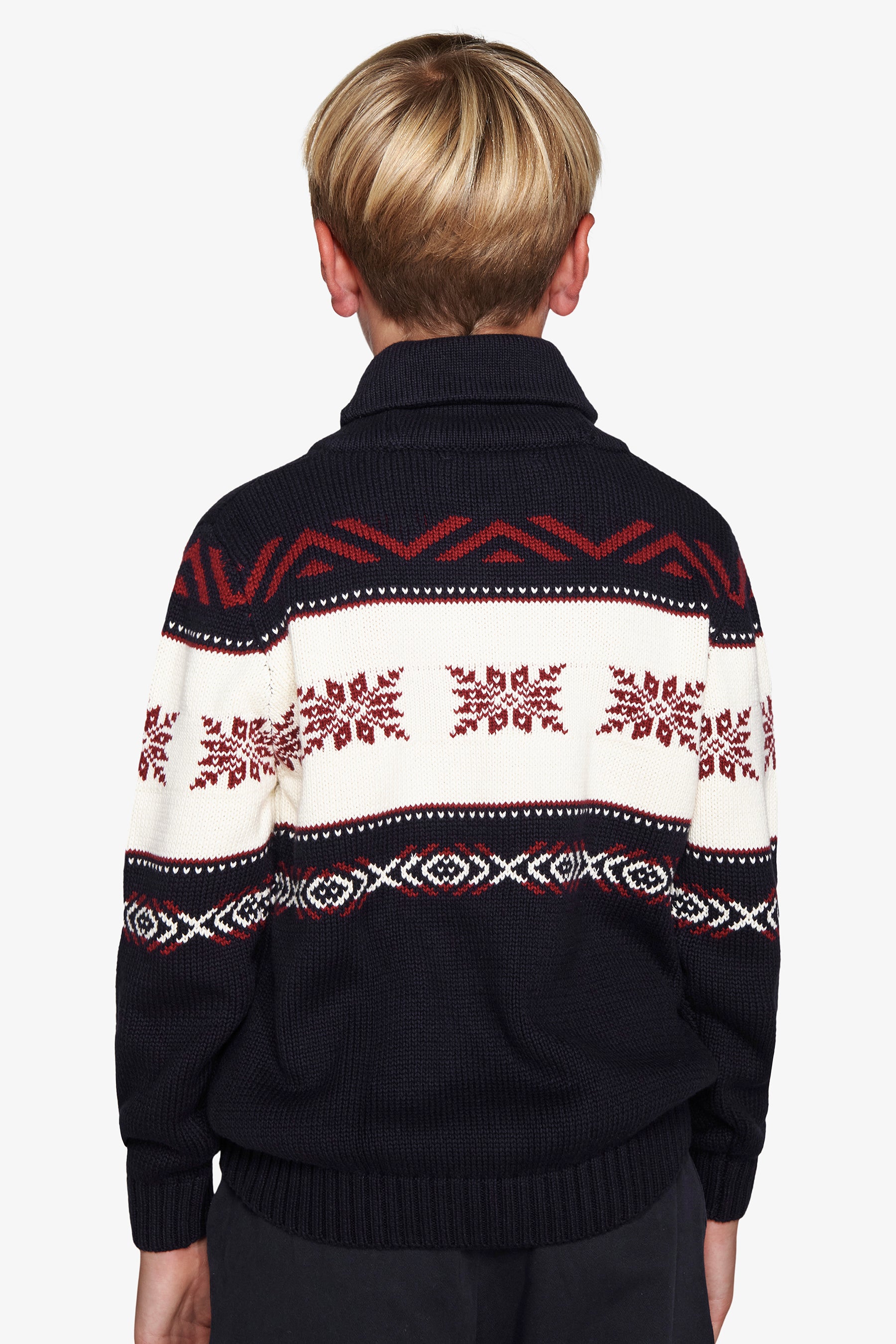 Pull bleu jacquard norvégien Kids