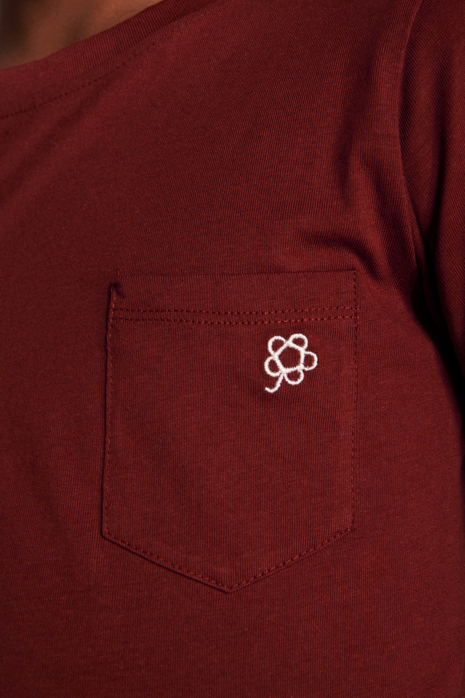 T-shirt basic con taschino bordeaux Kids
